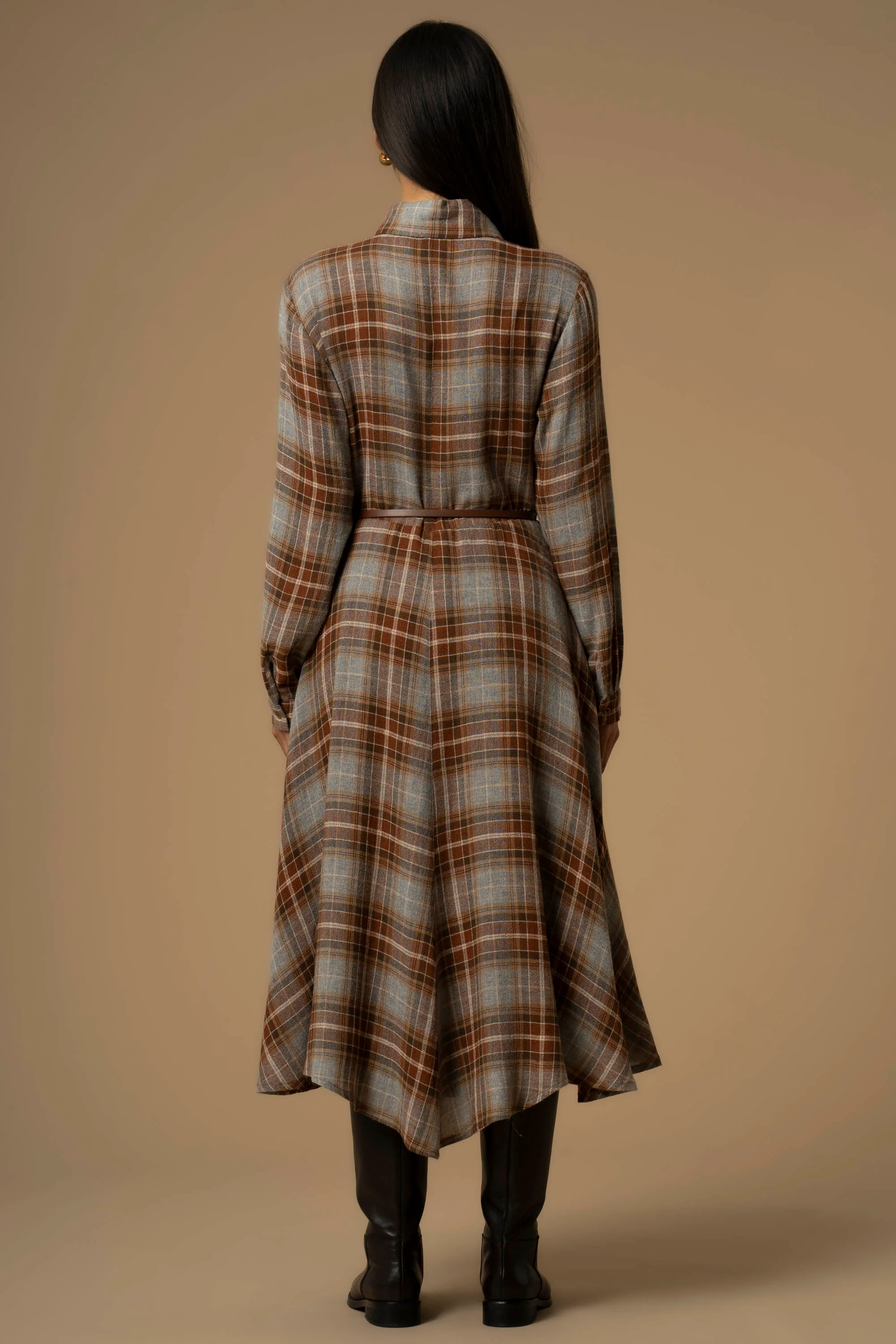 Abito chemisier fantasia tartan - Abito Ennya - Image 3