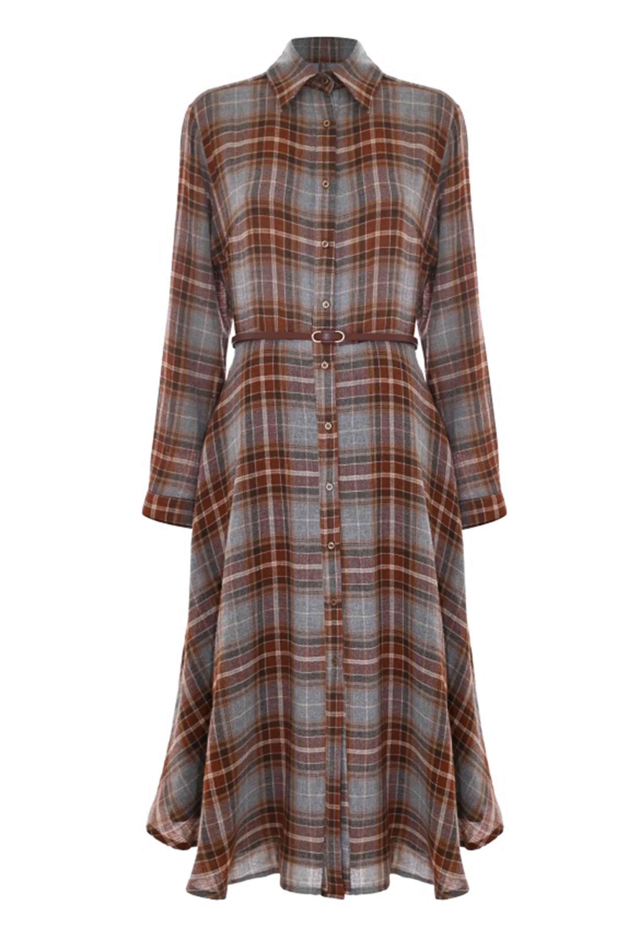 Abito chemisier fantasia tartan - Abito Ennya - Image 5