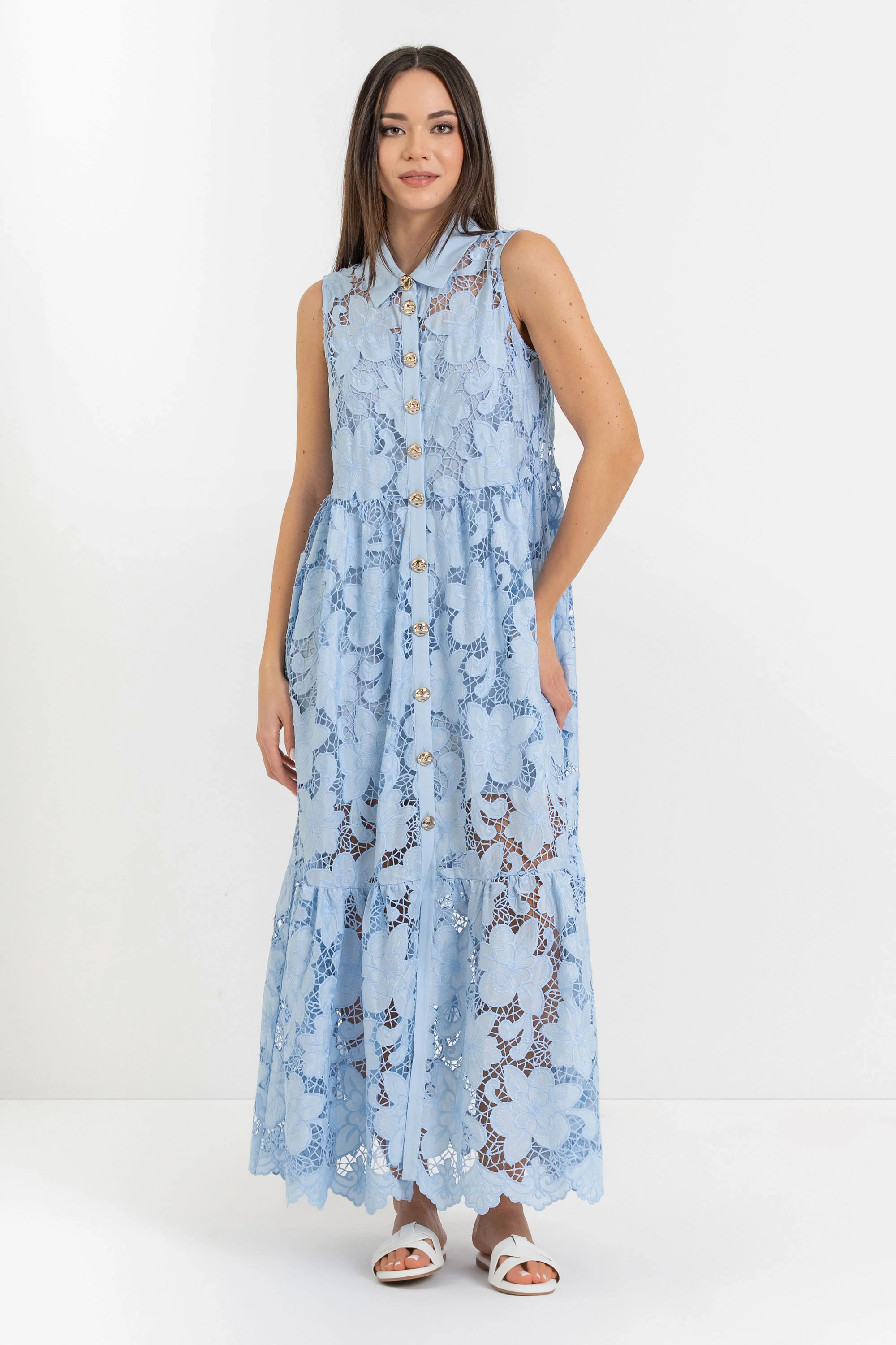 Abito chemisier maxi in pizzo - Abito KEDTOKX - Image 5