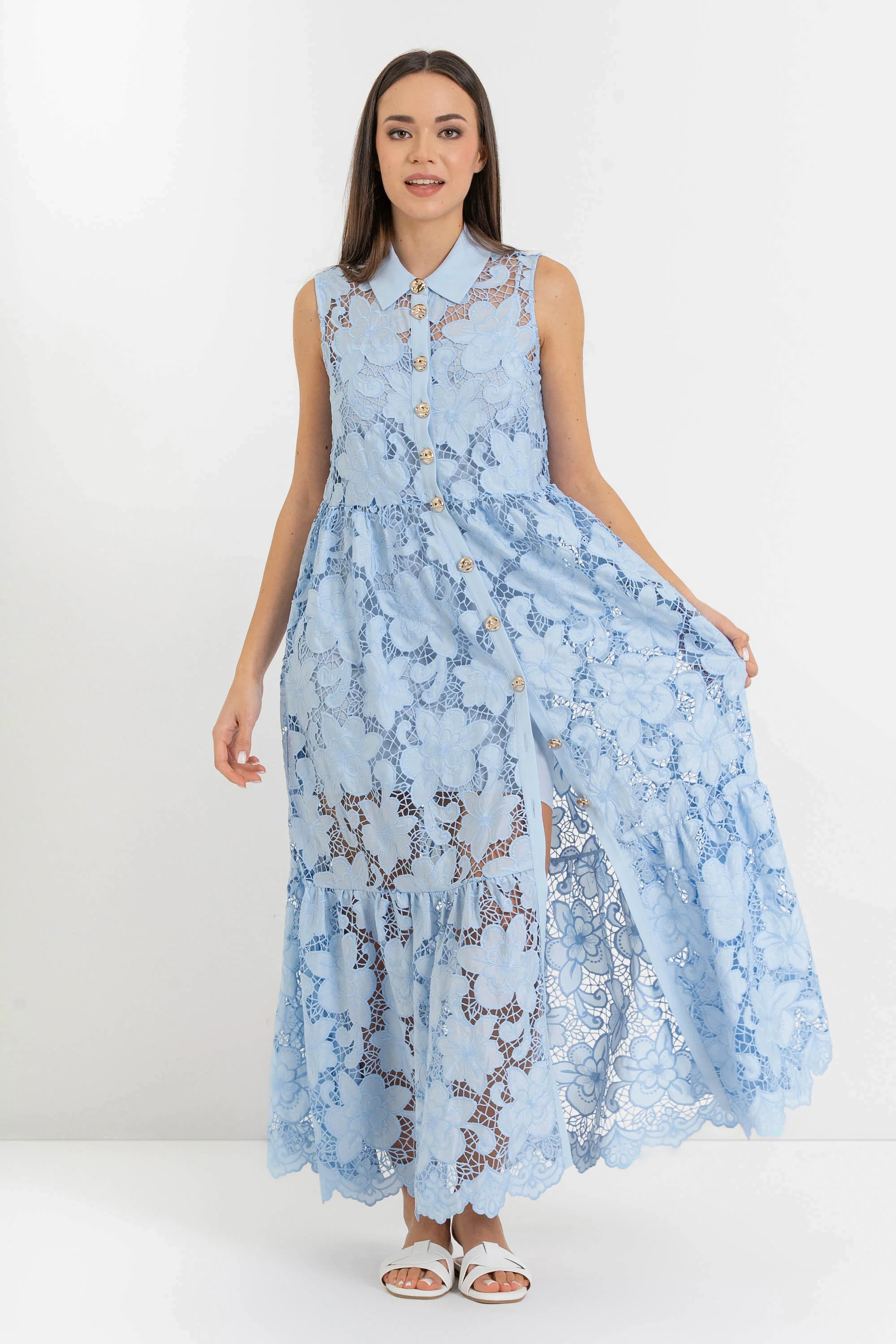 Abito chemisier maxi in pizzo - Abito KEDTOKX - Image 8