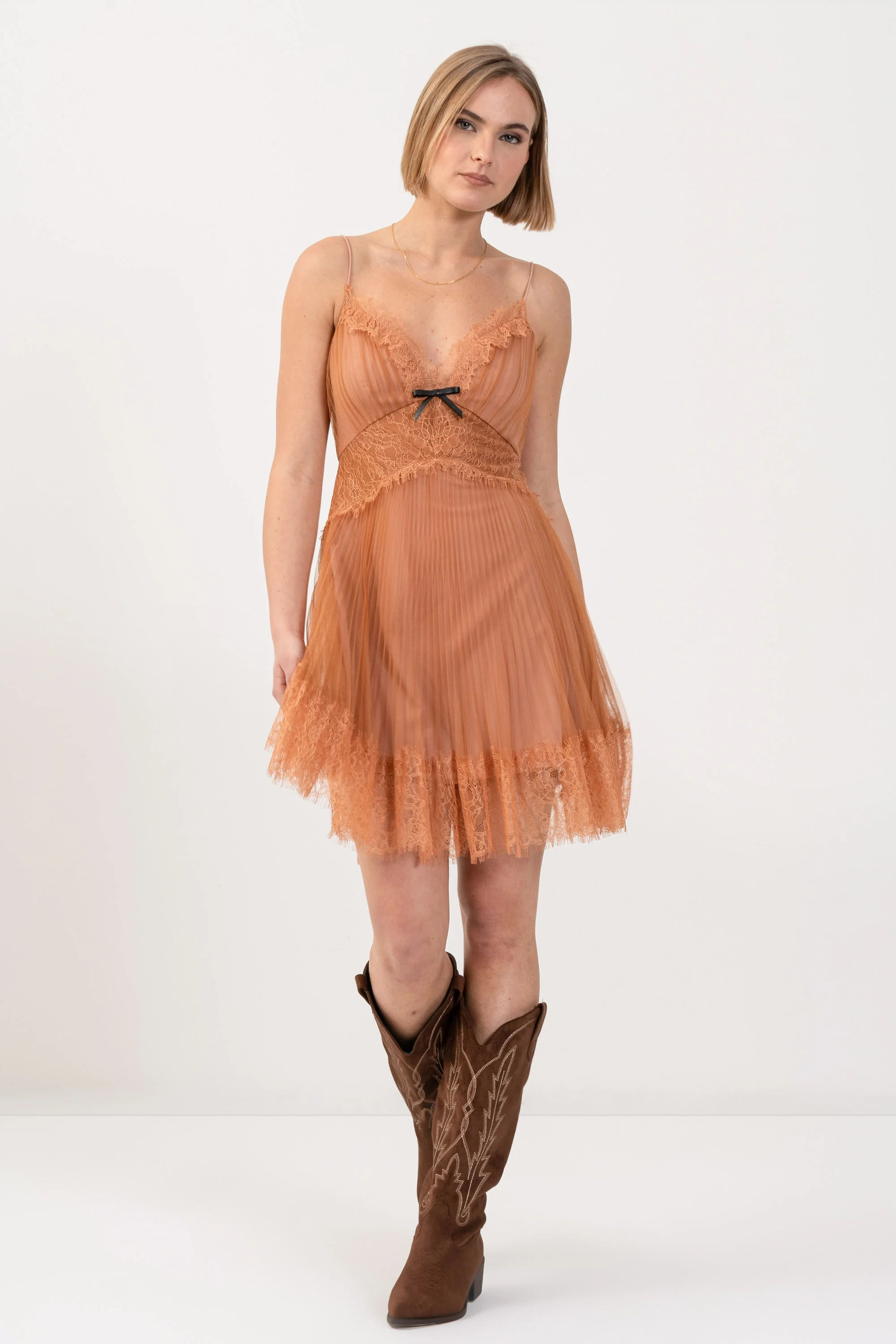 Abito corto con spalline sottili - ABITO KATHYBAUX