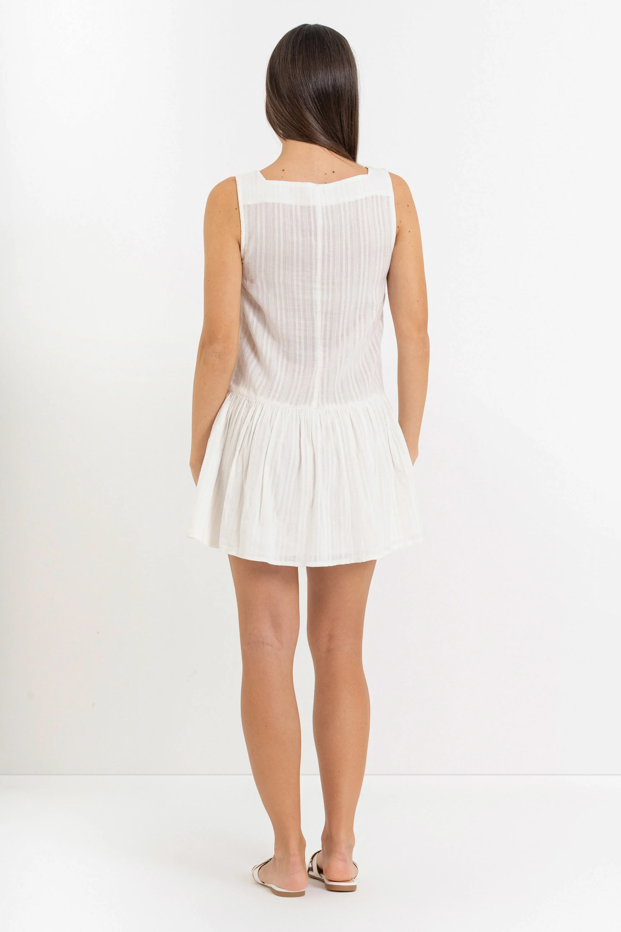 Abito da donna smanicato in cotone con scollo squadrato - Abito MINYTHX - Image 4