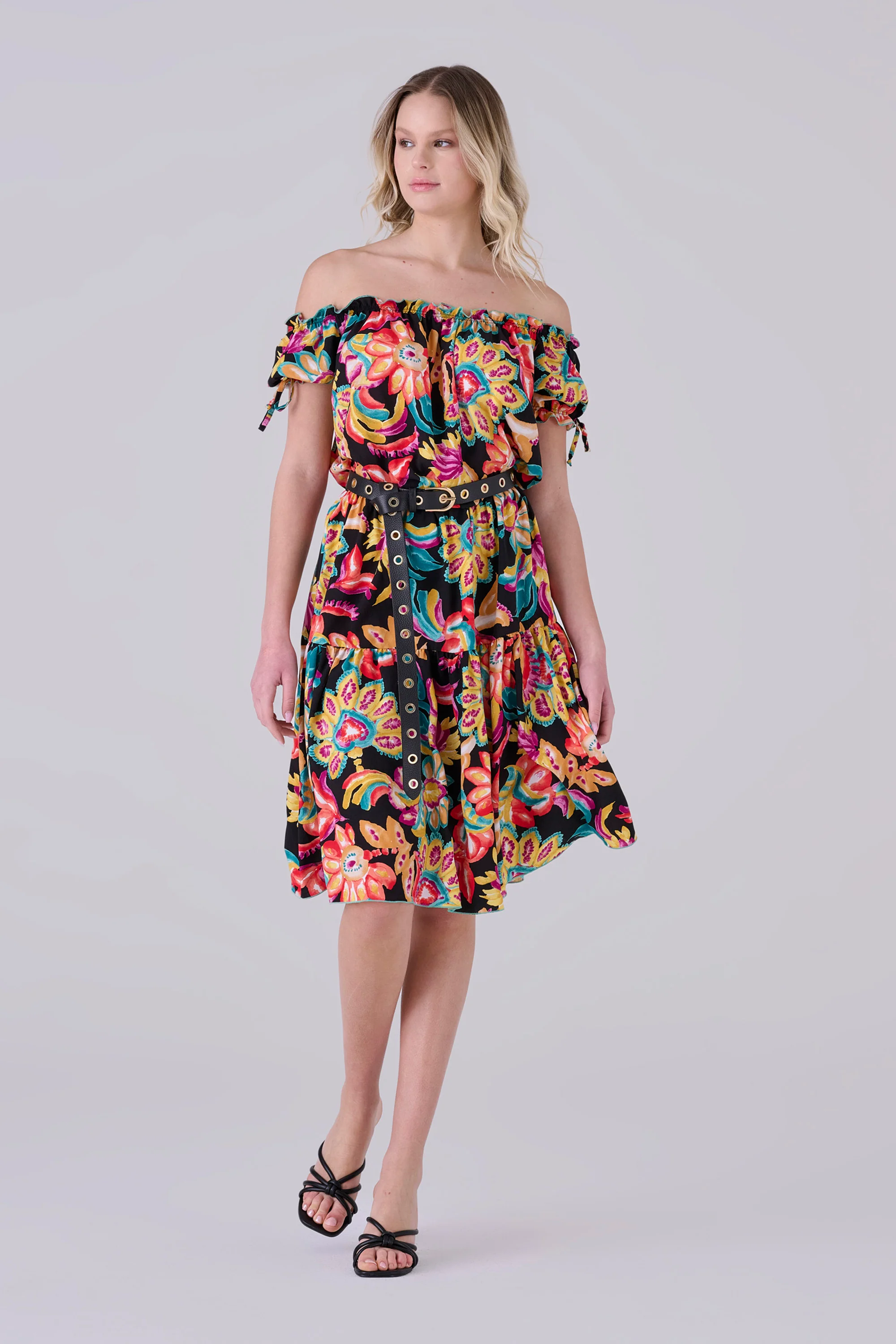 Abito fantasia floreale scollatura bardot - Abito ORIELLAX