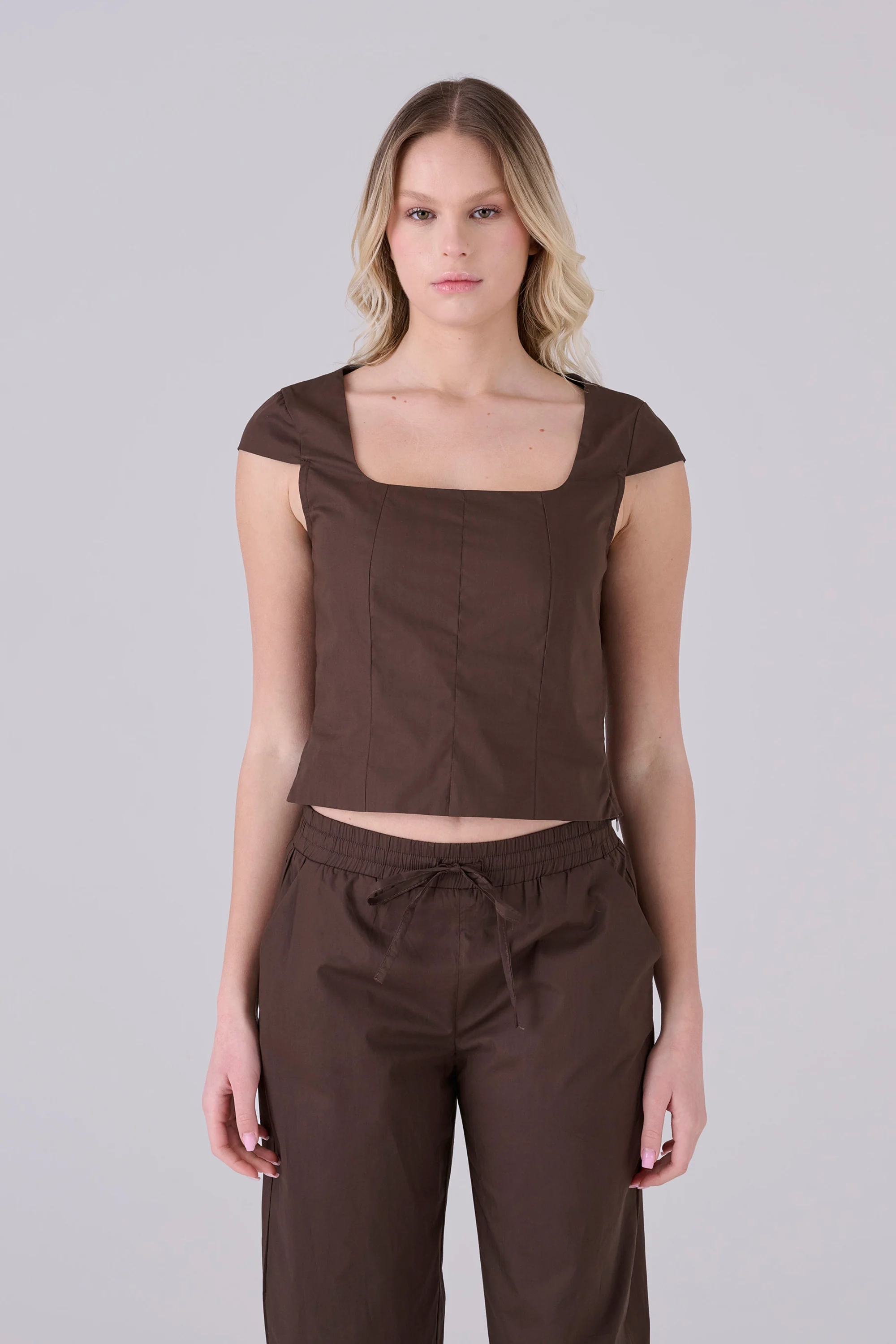Blusa cotone scollo quadrato - BLUSA NOEMIEX