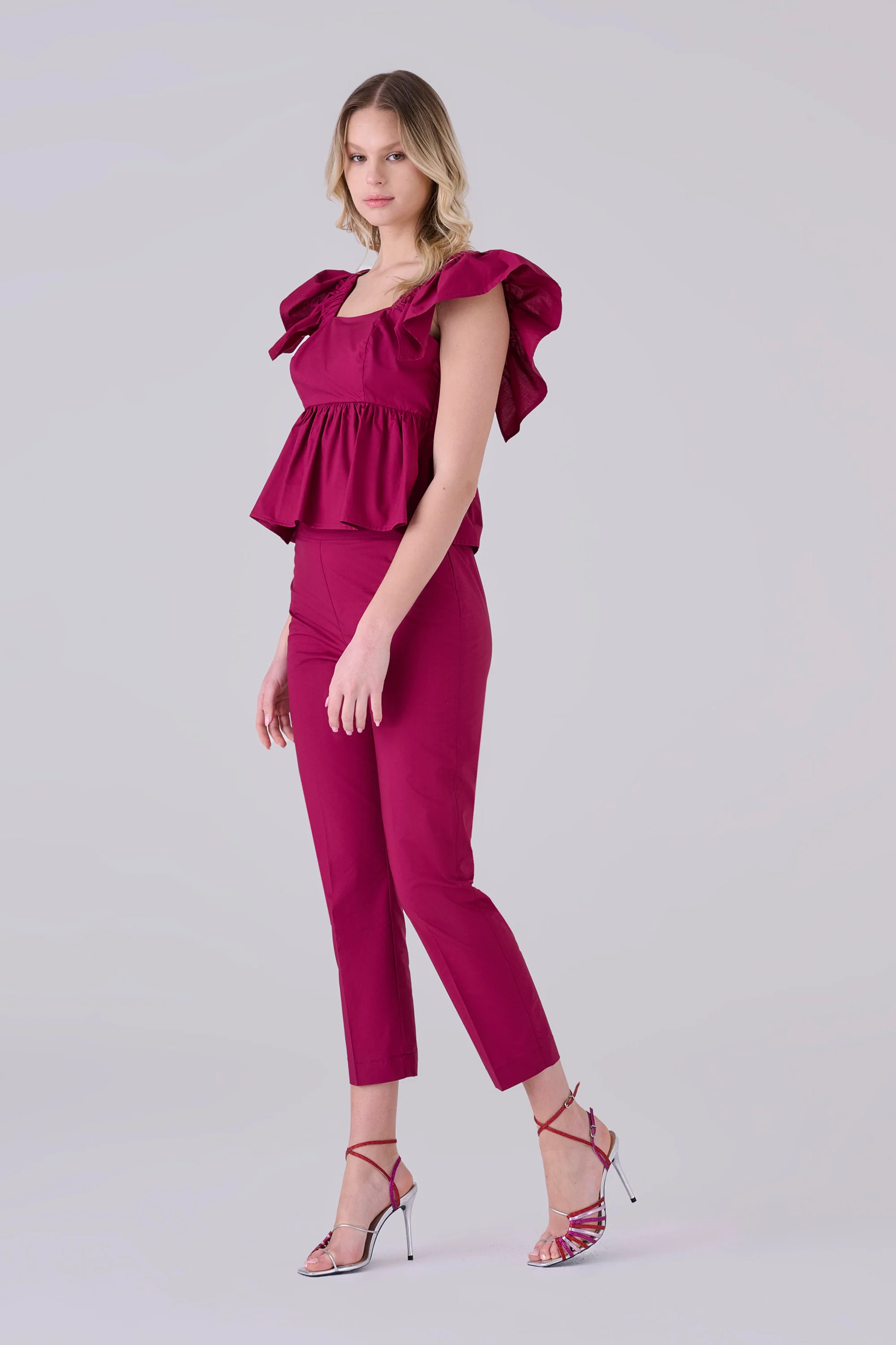 Blusa in cotone con volant - TOP PELINOX - Image 2