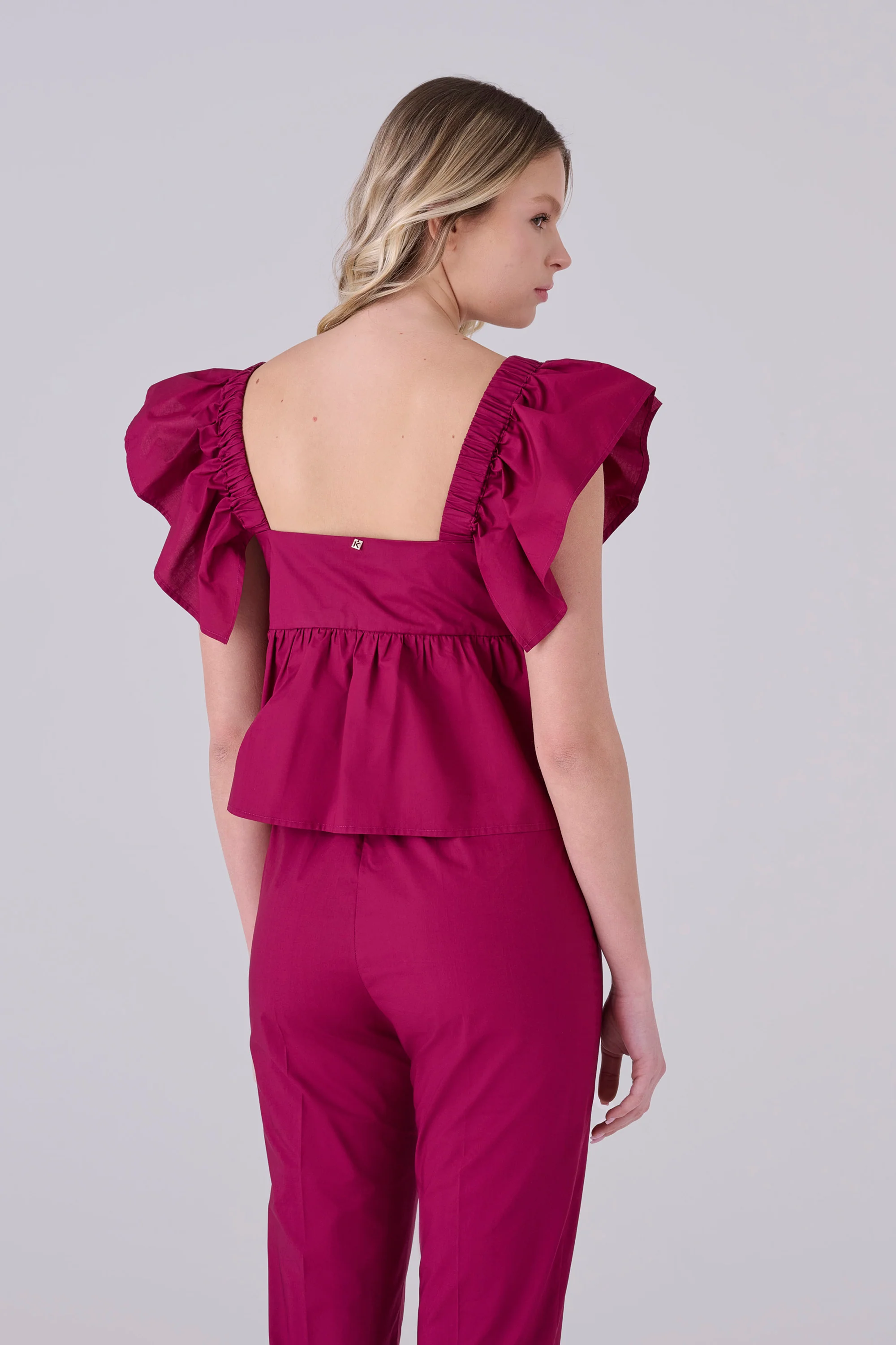 Blusa in cotone con volant - TOP PELINOX - Image 4