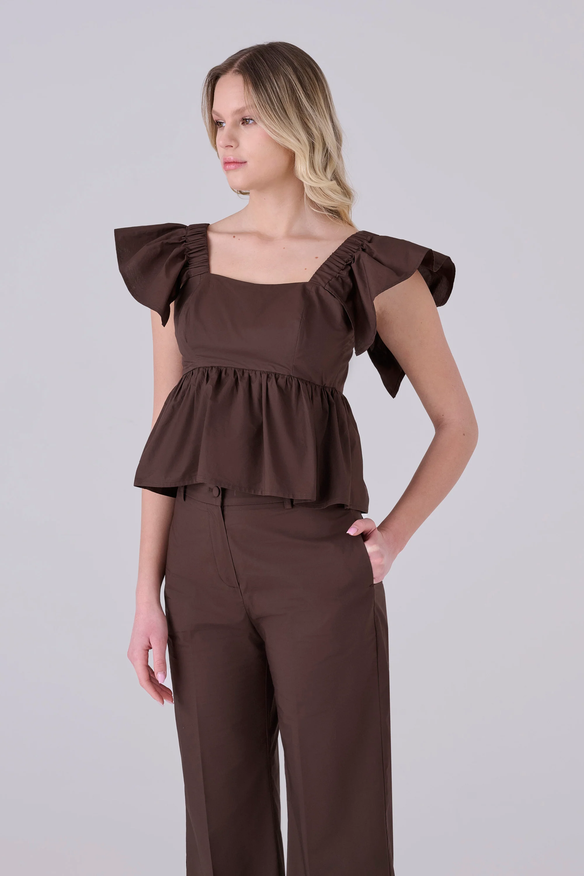 Blusa in cotone con volant - TOP PELINOX - Image 5