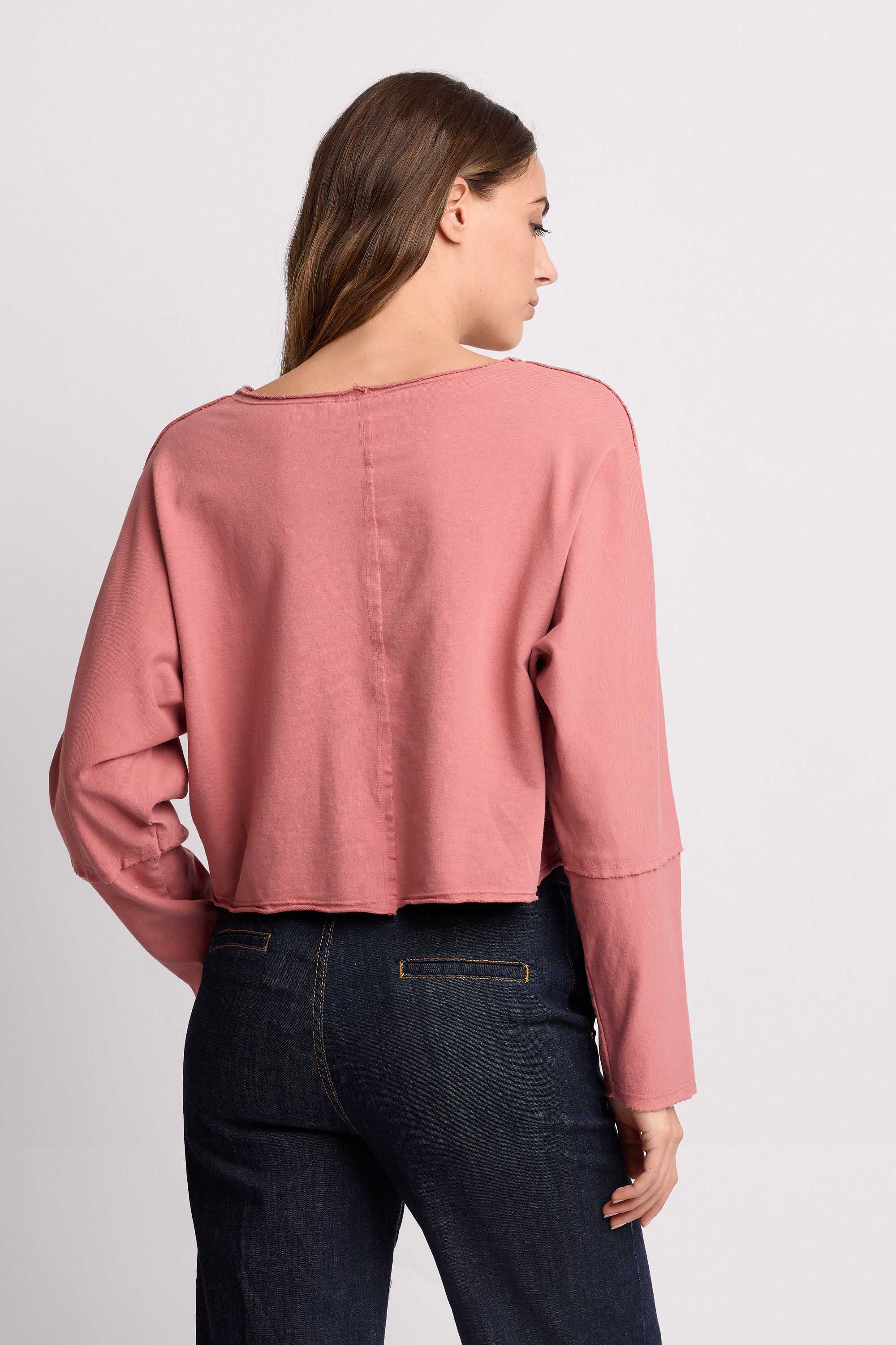 Blusa cropped in cotone - Felpa M/L JUSTAMIN - Image 3