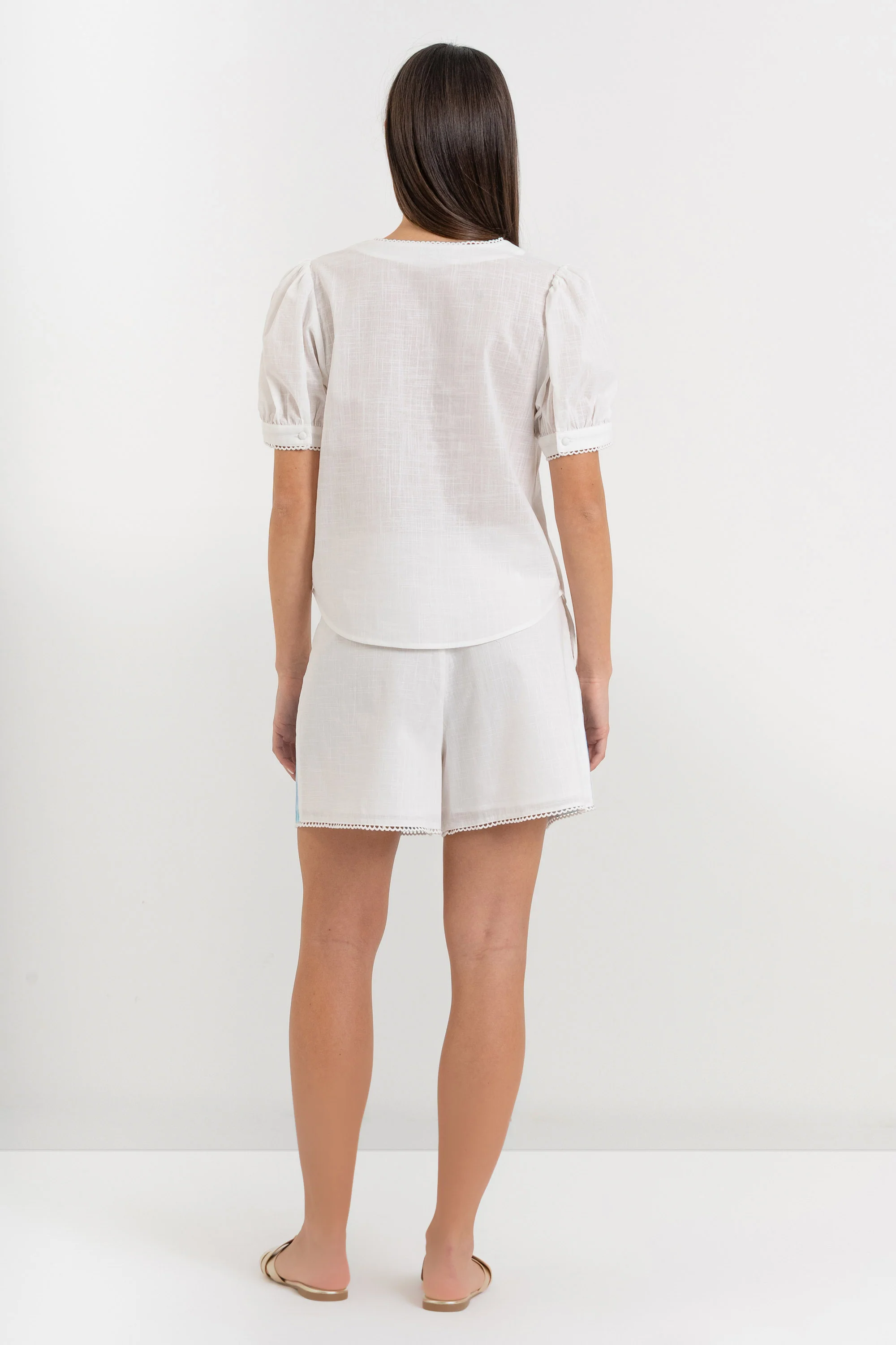 Blusa donna in cotone con scollo a V e stampa floreale - Blusa ORTENSIAX - Image 4