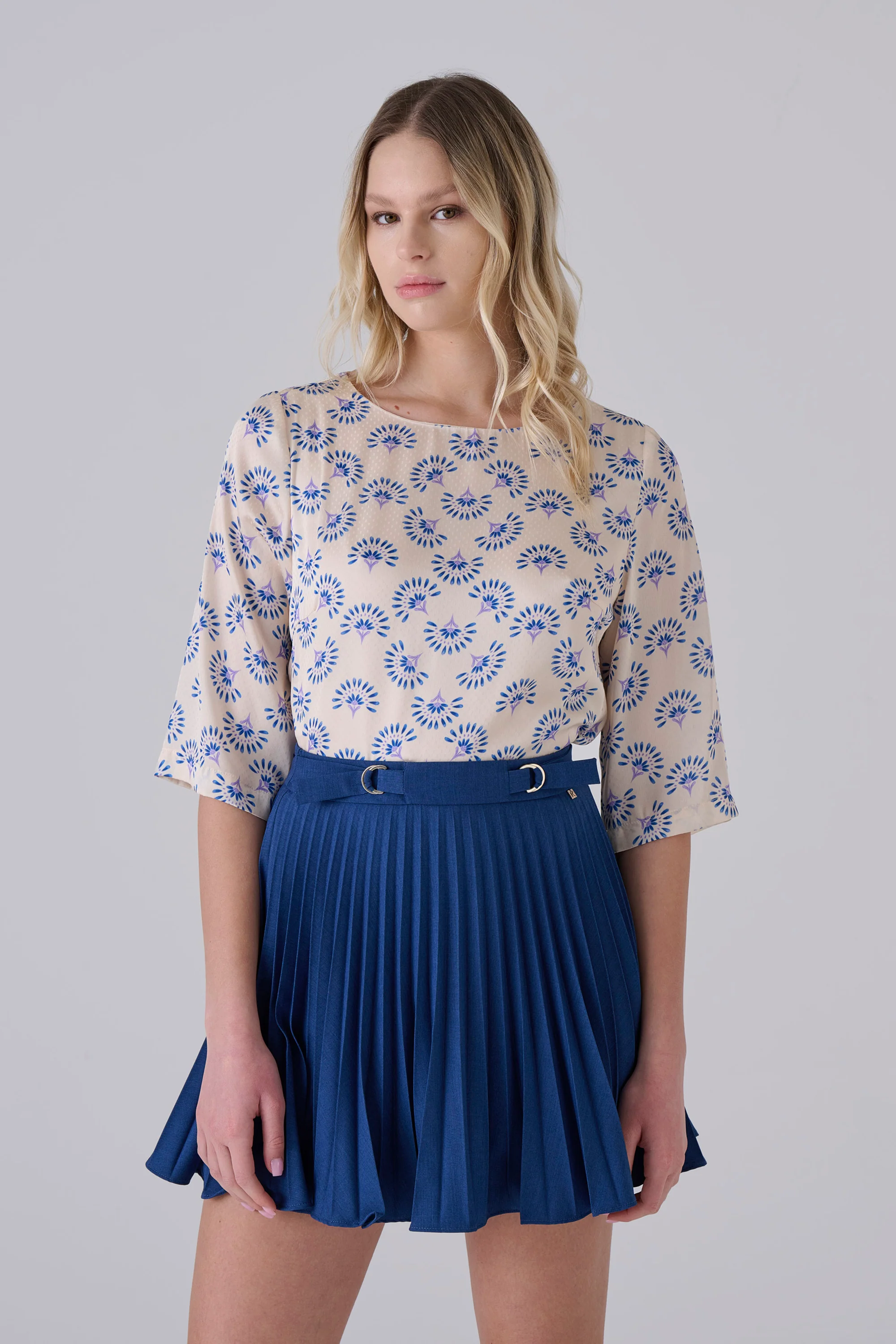 Blusa fantasia girocollo - BLUSA A FANTASIA ENIAX - Image 3