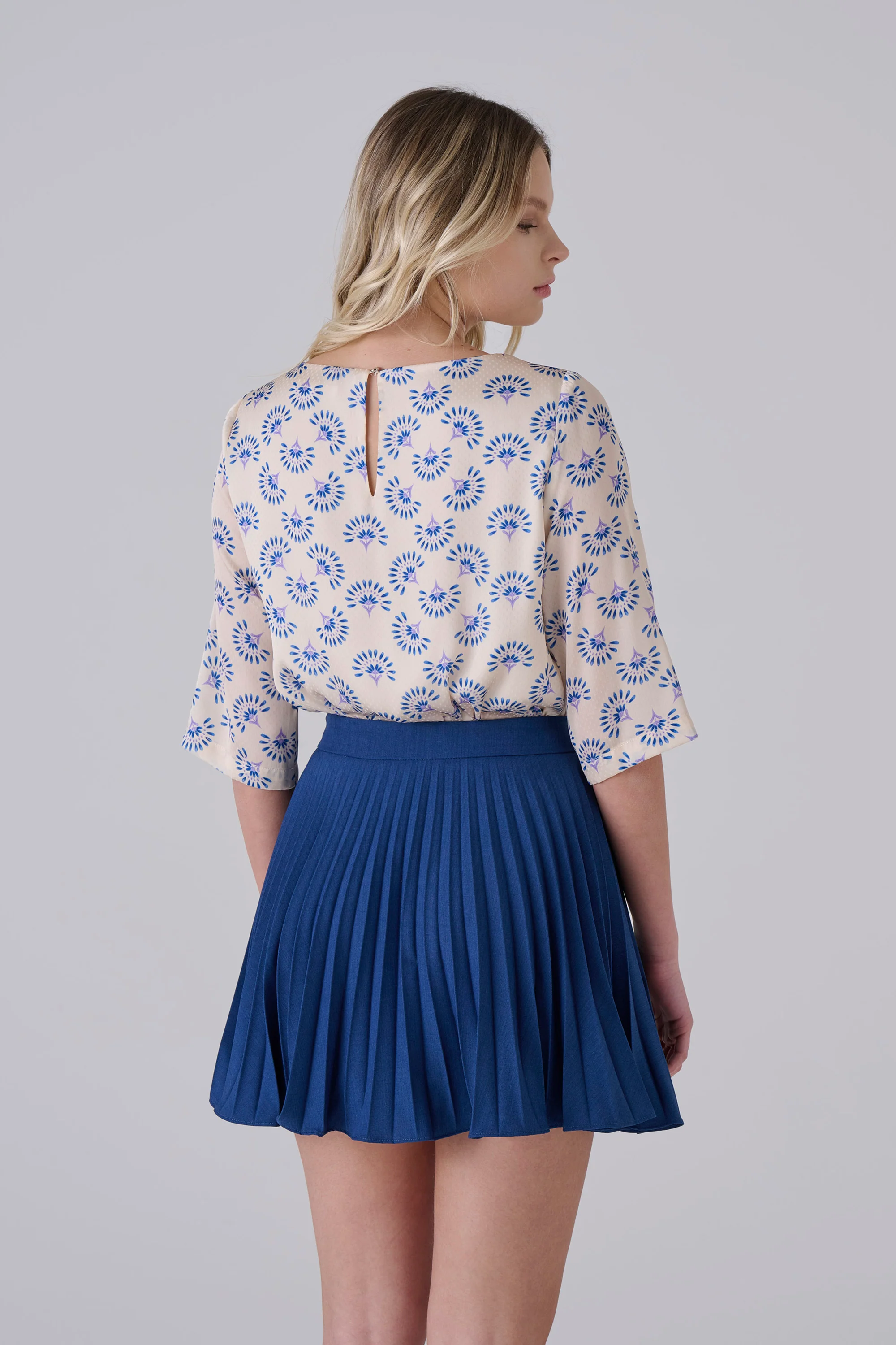 Blusa fantasia girocollo - BLUSA A FANTASIA ENIAX - Image 4
