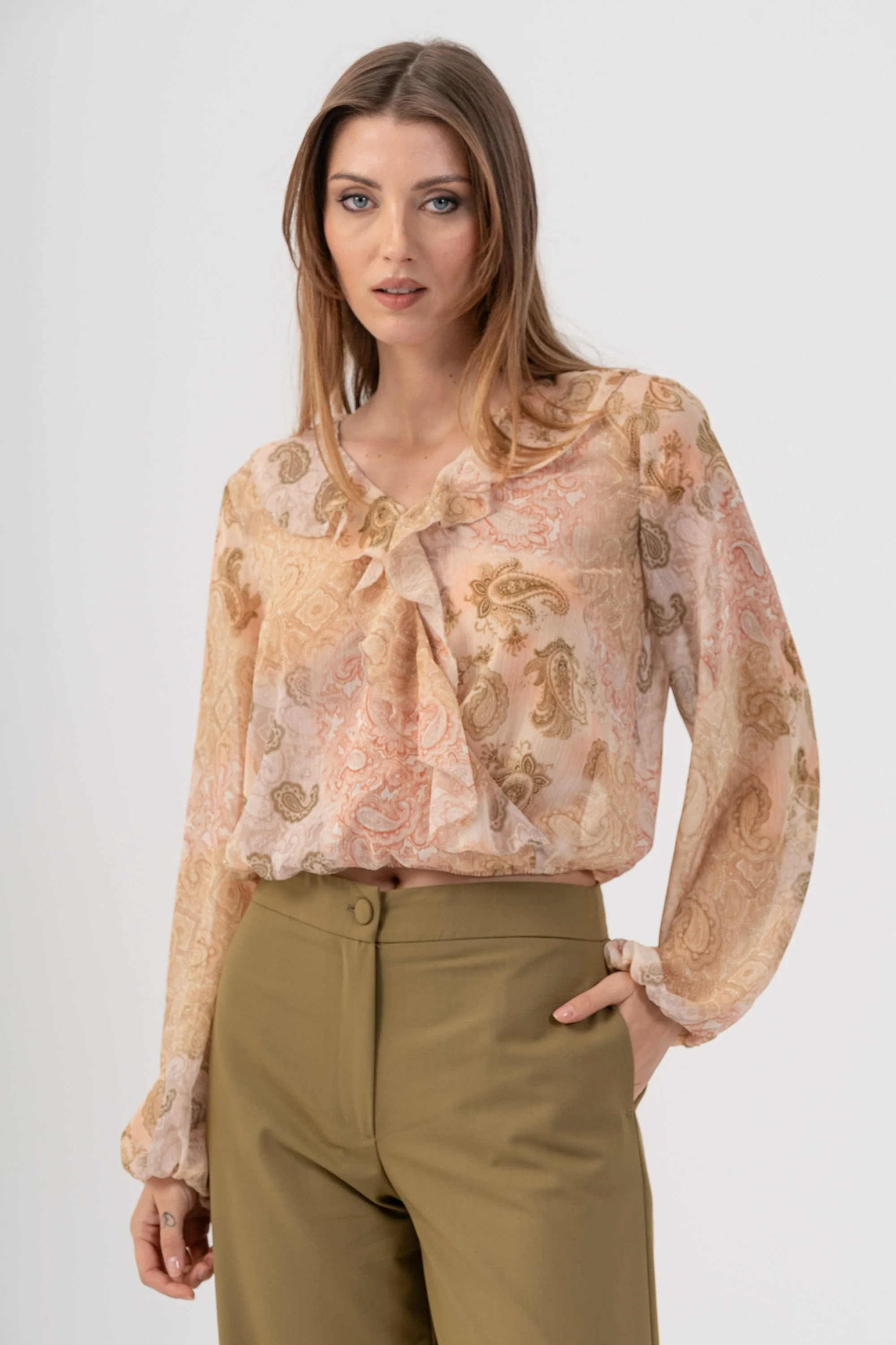 Blusa in fantasia paisley - BLUSA A FANTASIA PISYX
