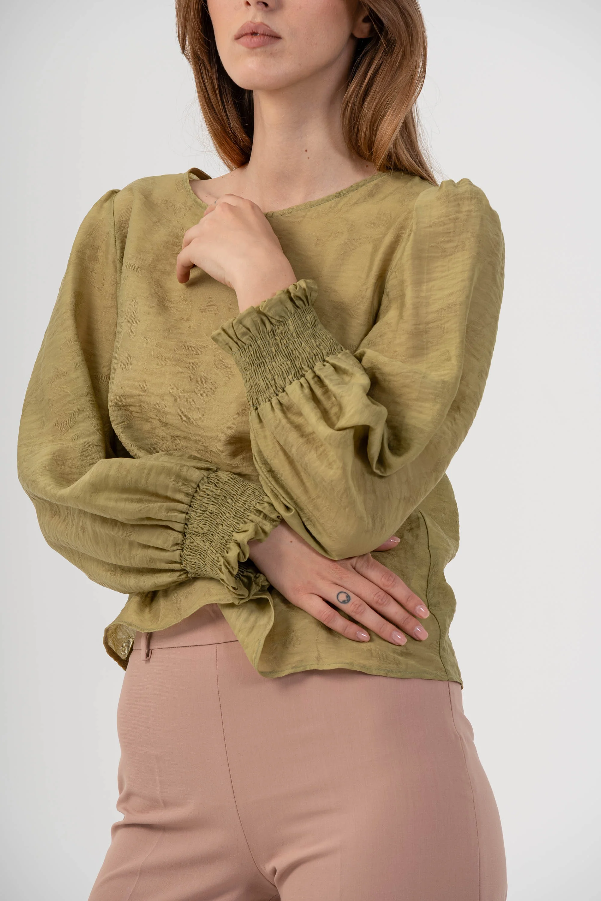 Blusa con polsini smock - BLUSA FICOX - Image 3