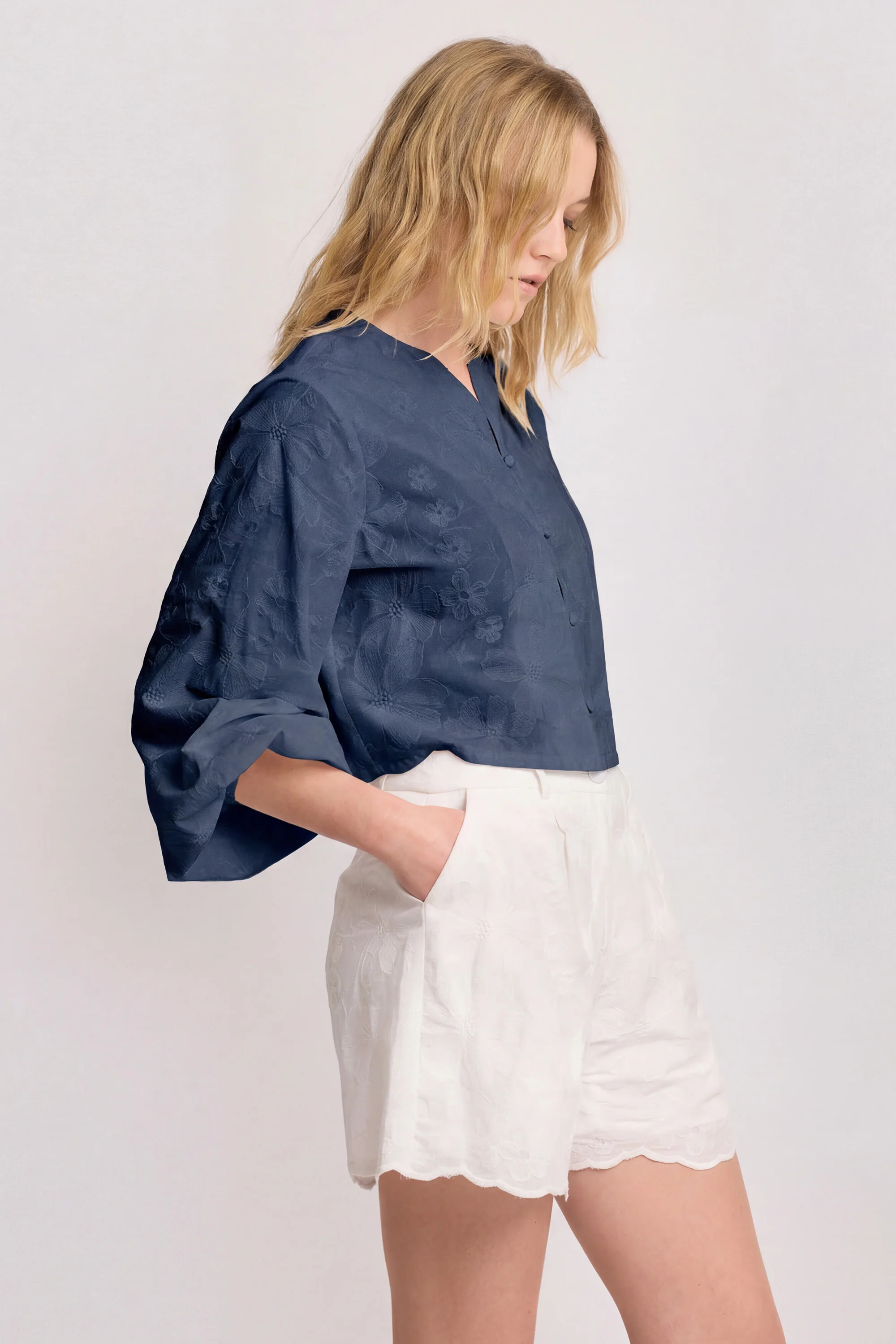 Blusa ricamata in puro cotone - BLUSA NORGE - Image 6