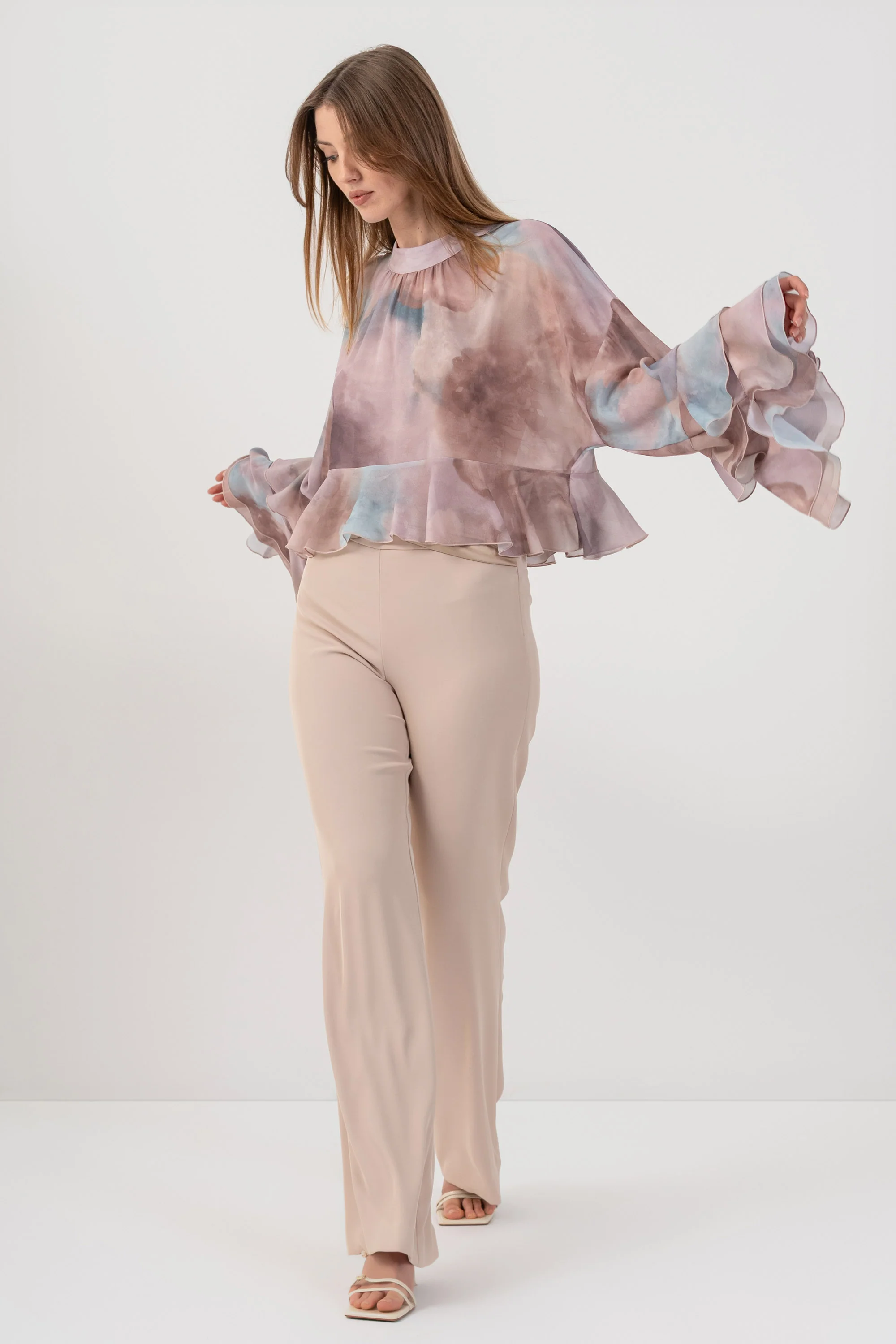 Blusa velata con volant - BLUSA A FANTASIA GRALILLX - Image 2