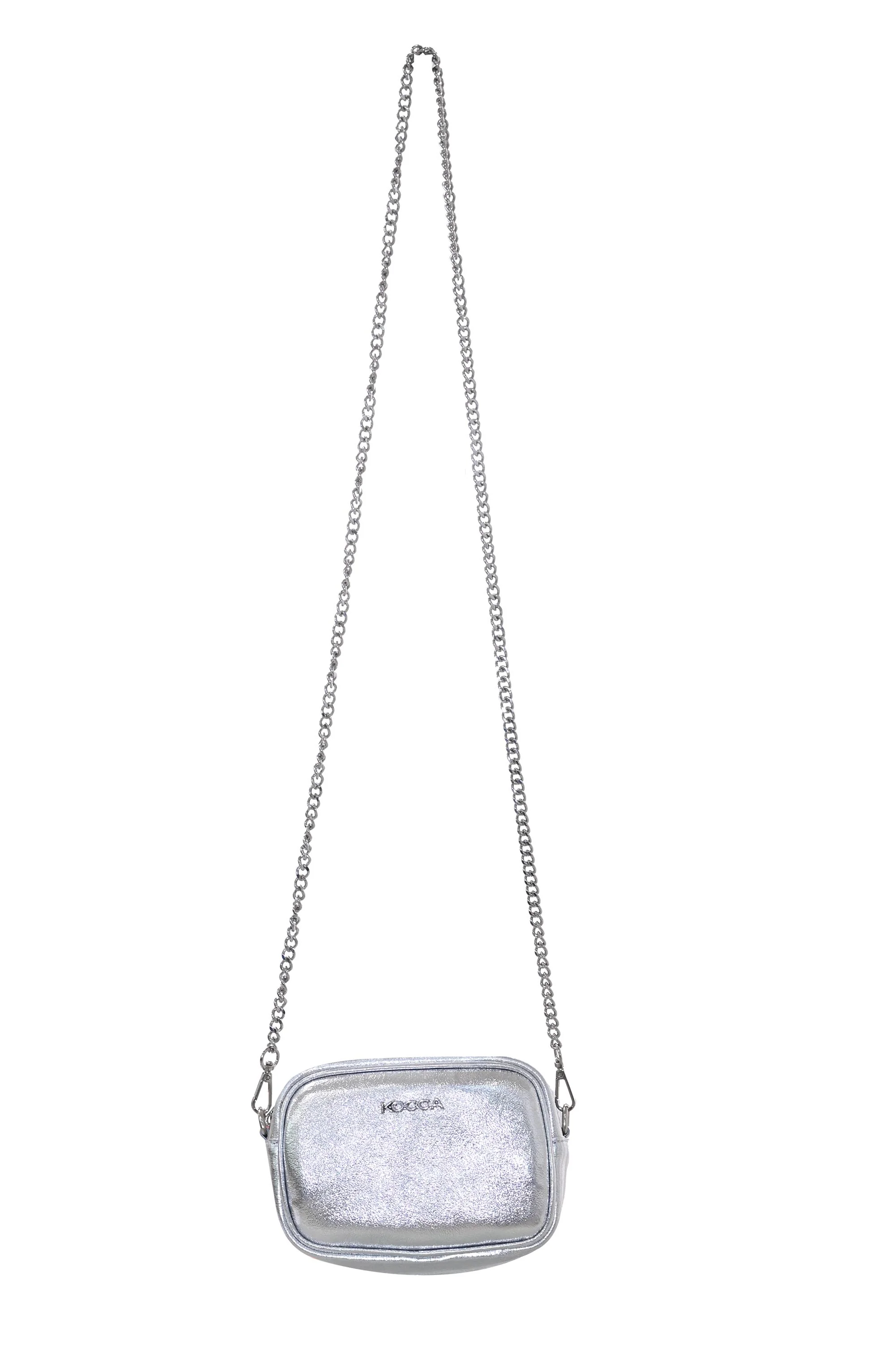 Borsa argento con tracolla in metallo - BORSA NELFIA