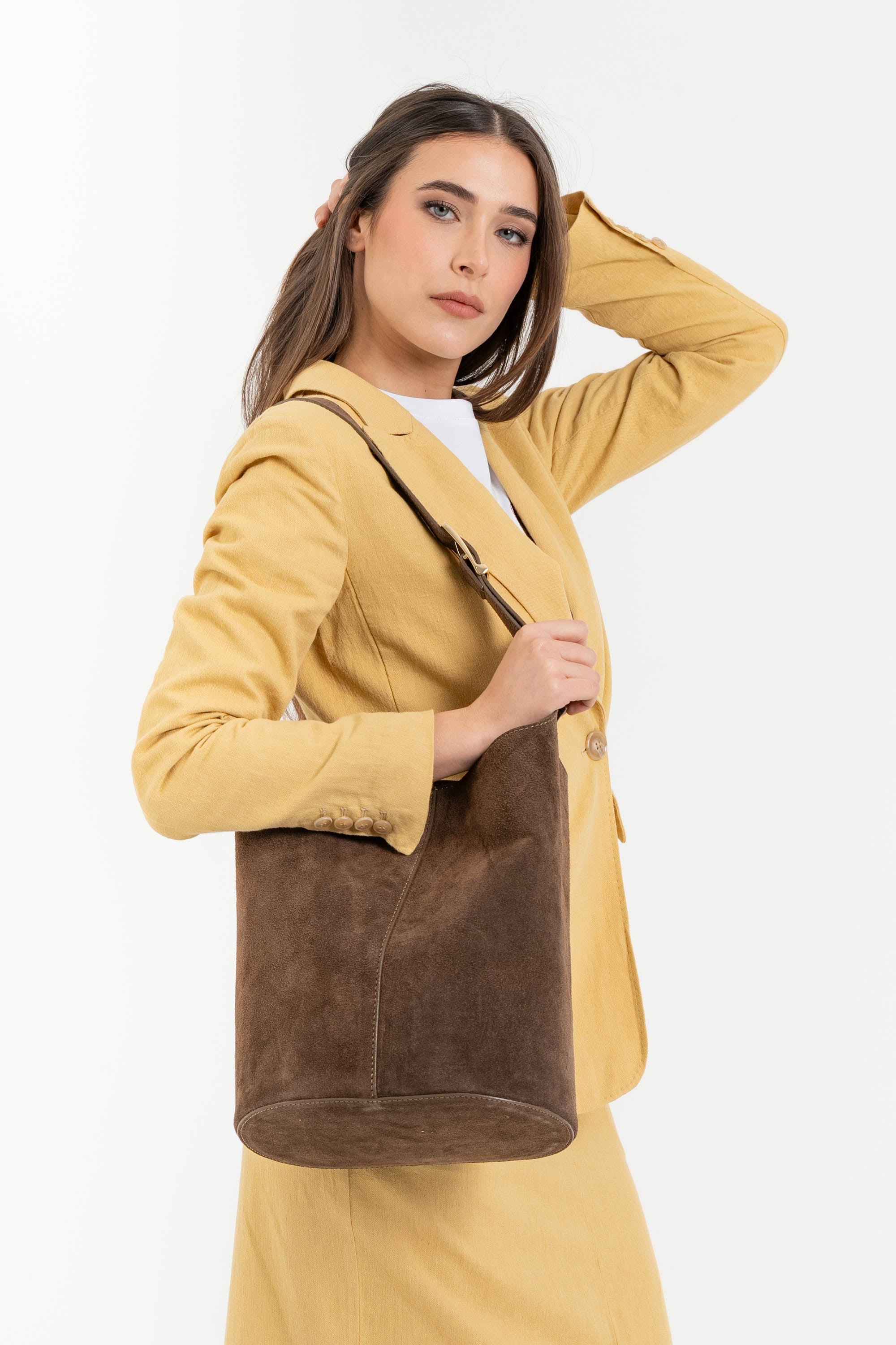 Borsa shopping in pelle scamosciata - Borsa SECCHIOX