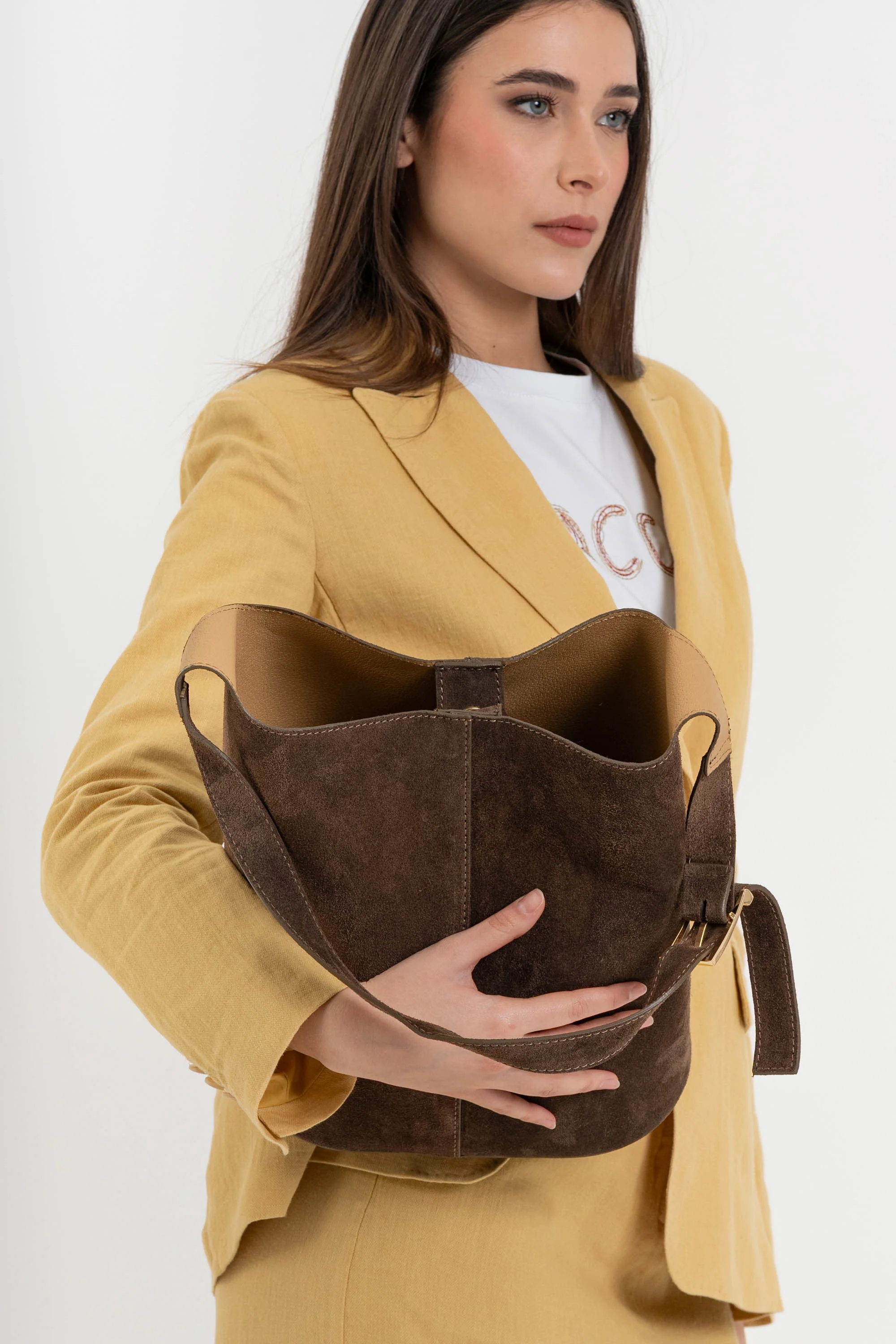 Borsa shopping in pelle scamosciata - Borsa SECCHIOX - Image 4