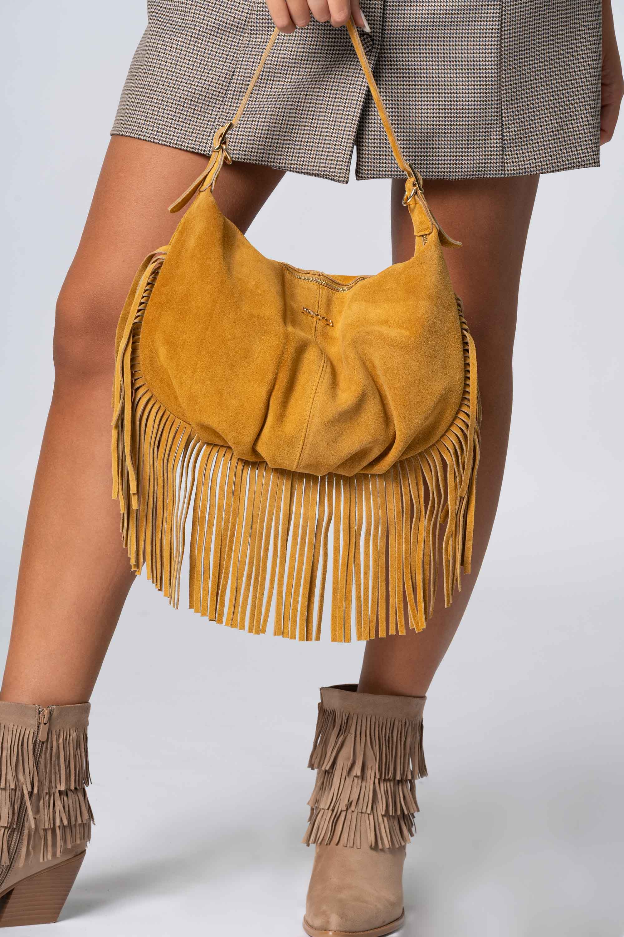 Borsa in suede con frange - Borsa FRANGEX - Image 4