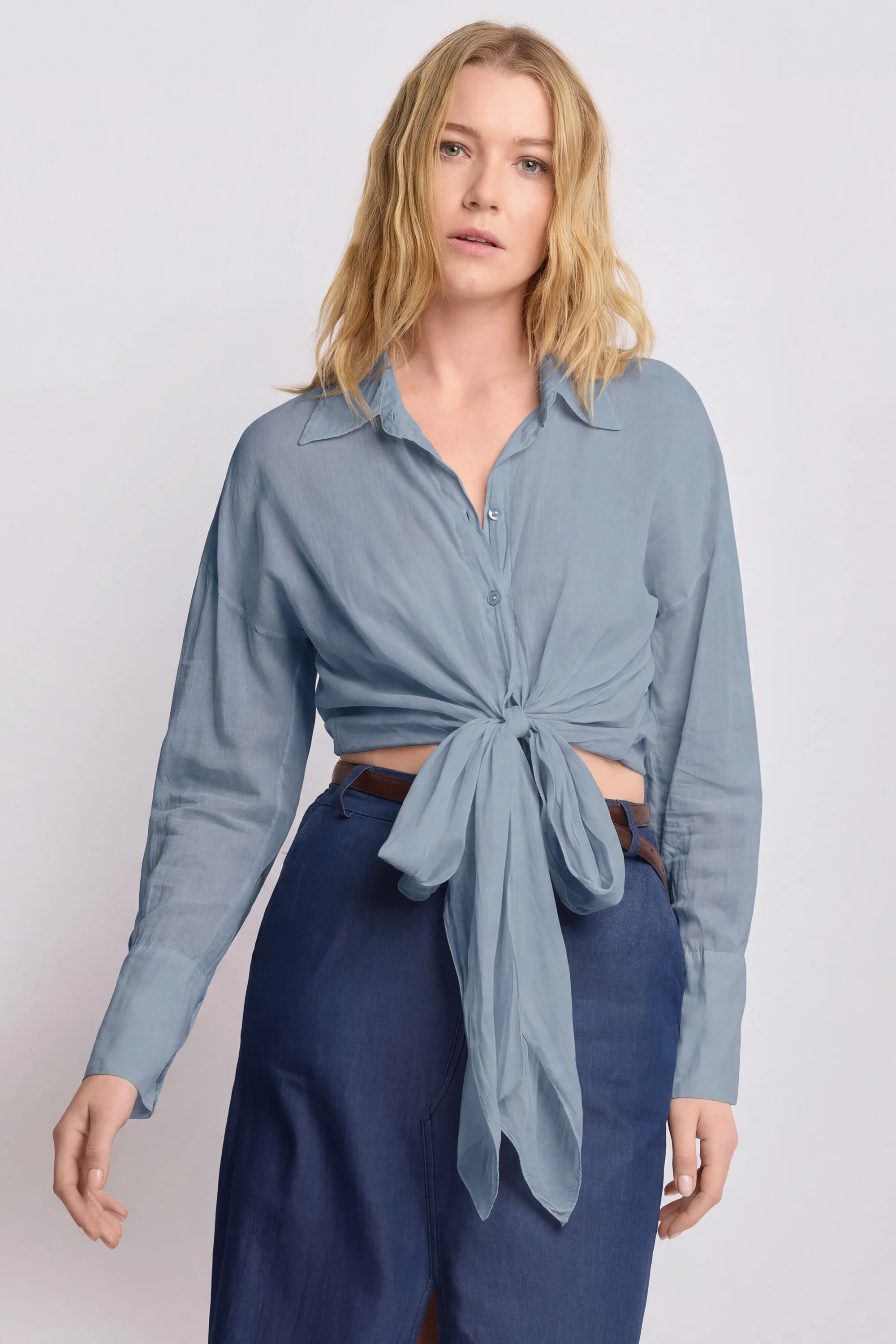 Camicia in cotone con nodo - CAMICIA OFELIA - Image 5