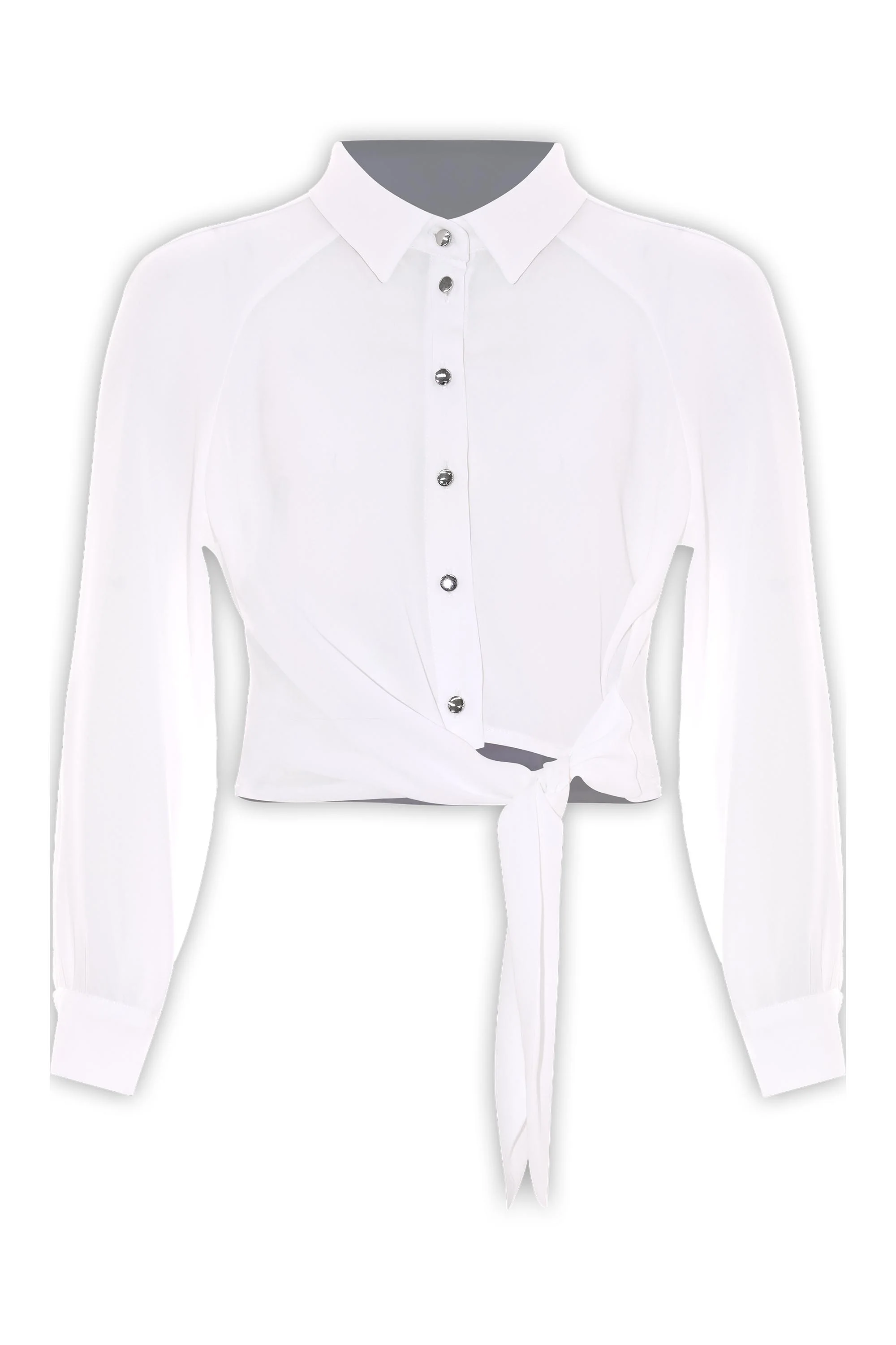 Camicia cropped con nodo in vita - CAMICIA VURIM