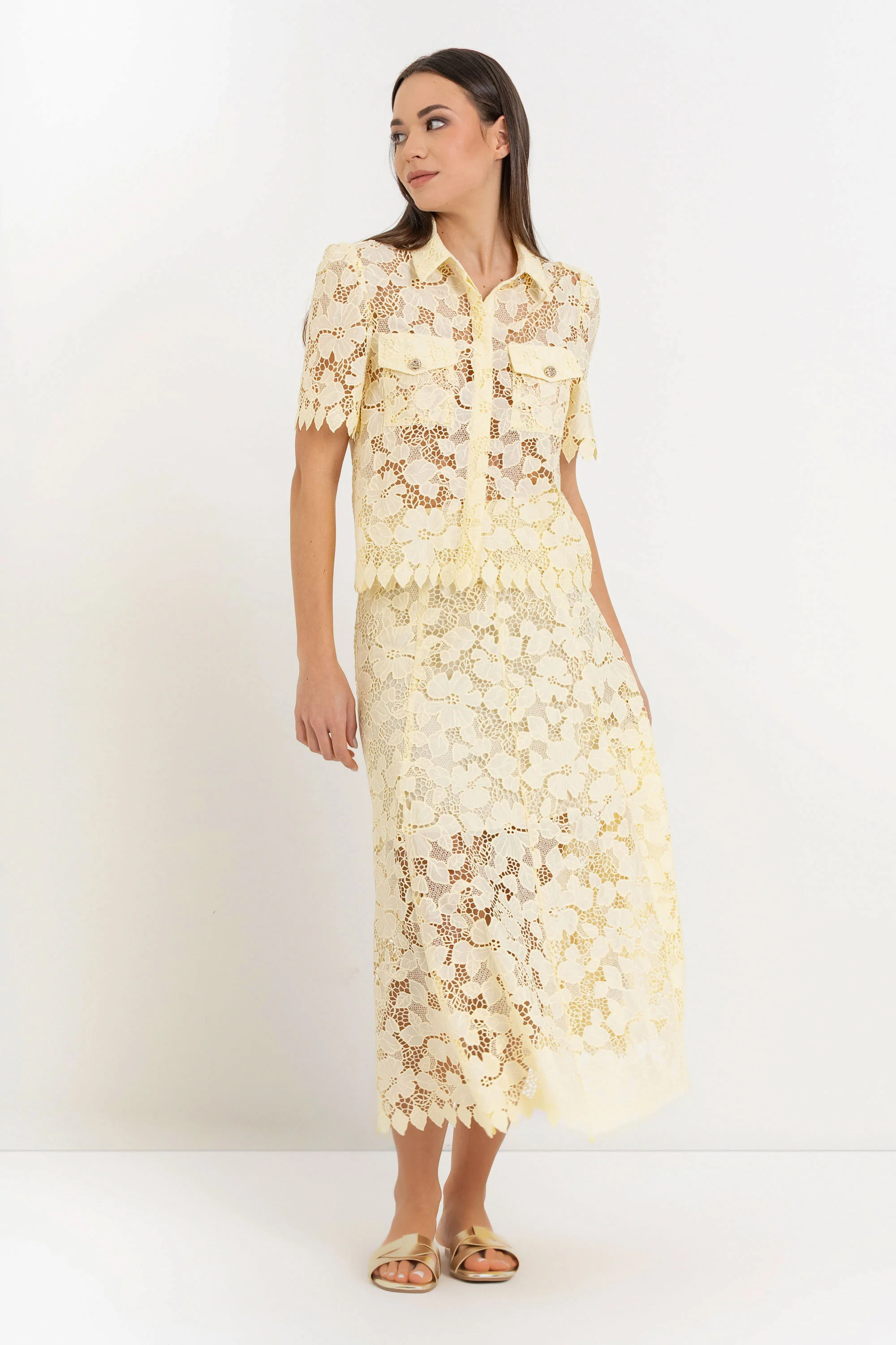 Camicia cropped pizzo - Camicia LATHINX - Image 2