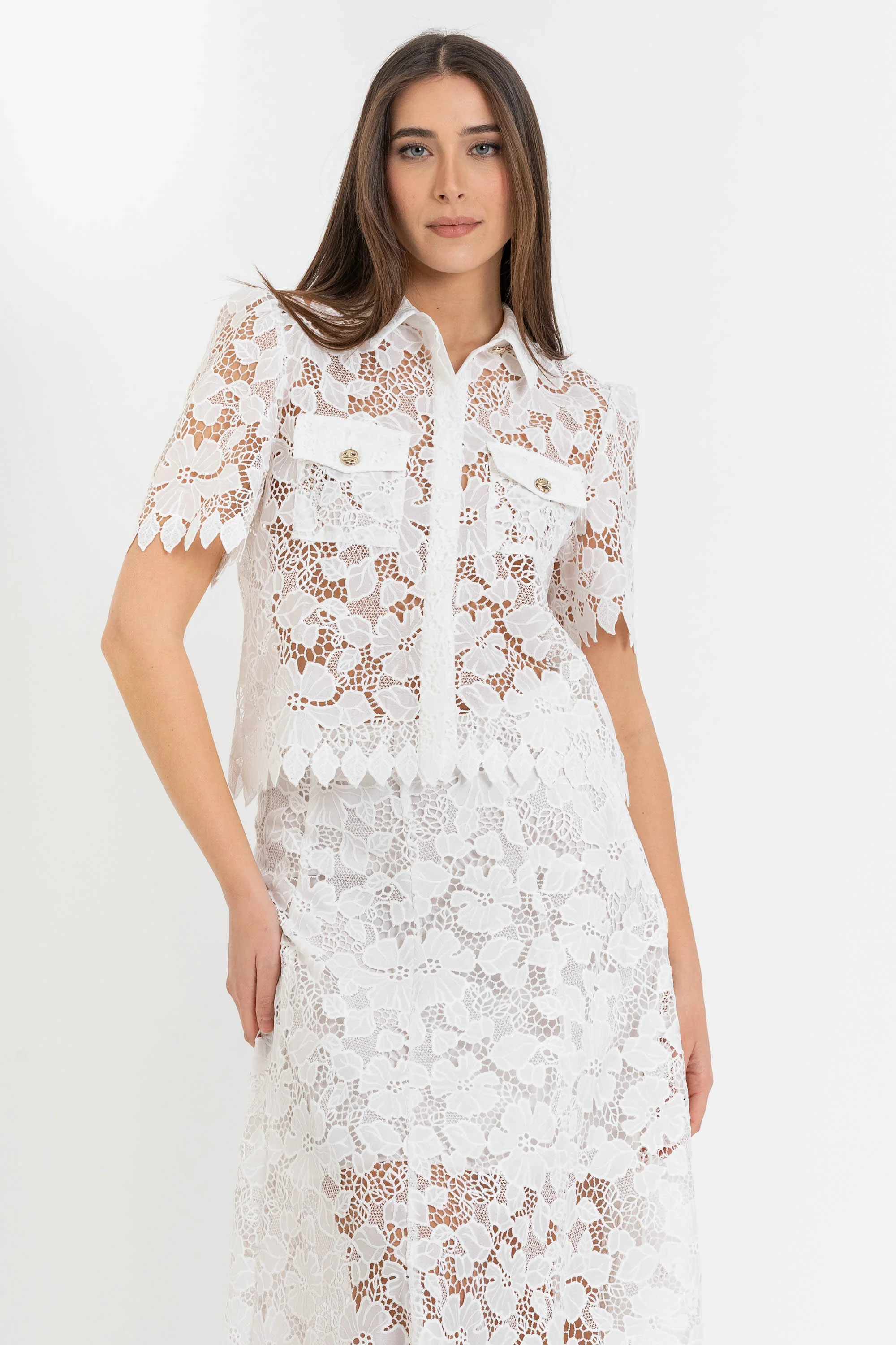 Camicia cropped pizzo - Camicia LATHINX - Image 7