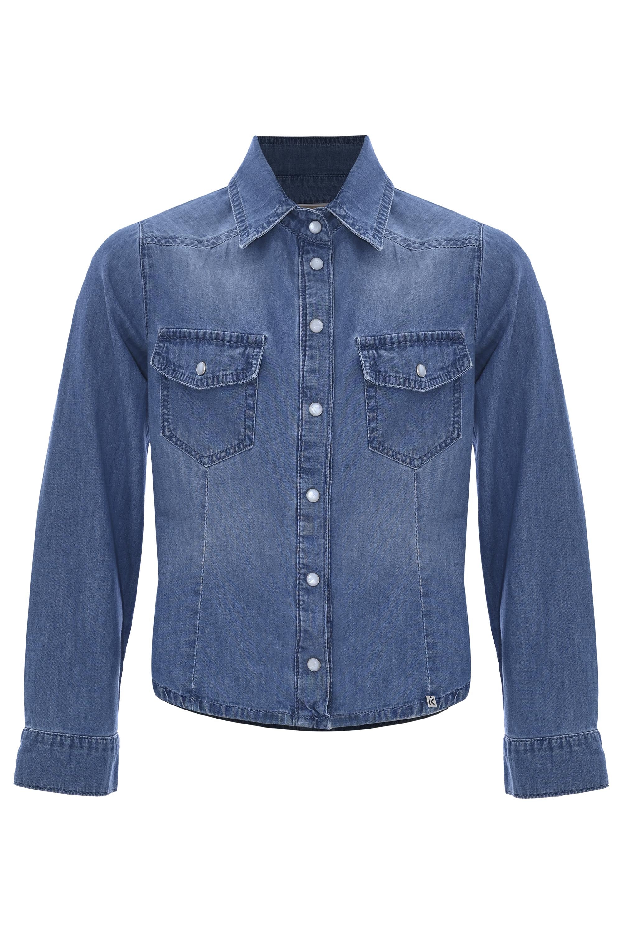 Camicia in denim con bottoni effetto madreperla - CAMICIA DENIM URSULY