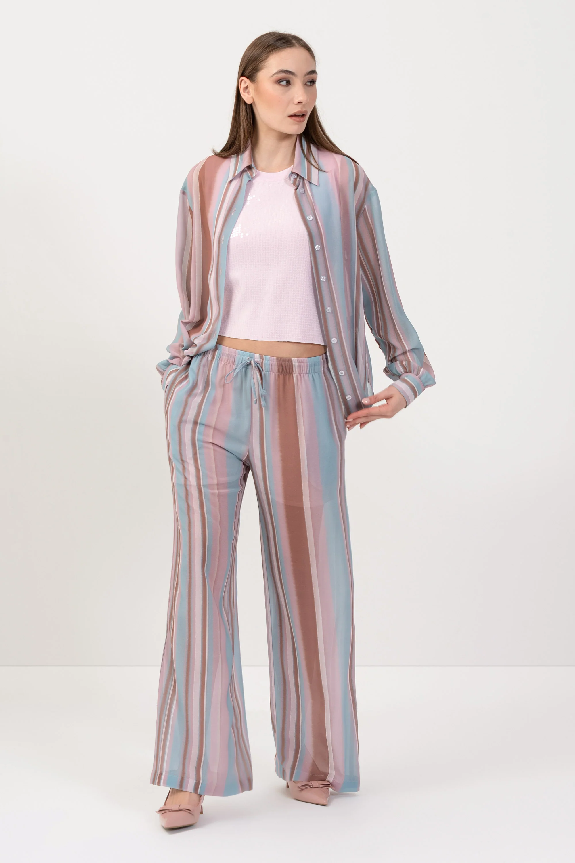 Camicia in fantasia a righe - CAMICIA A RIGHE ERBERX - Image 2