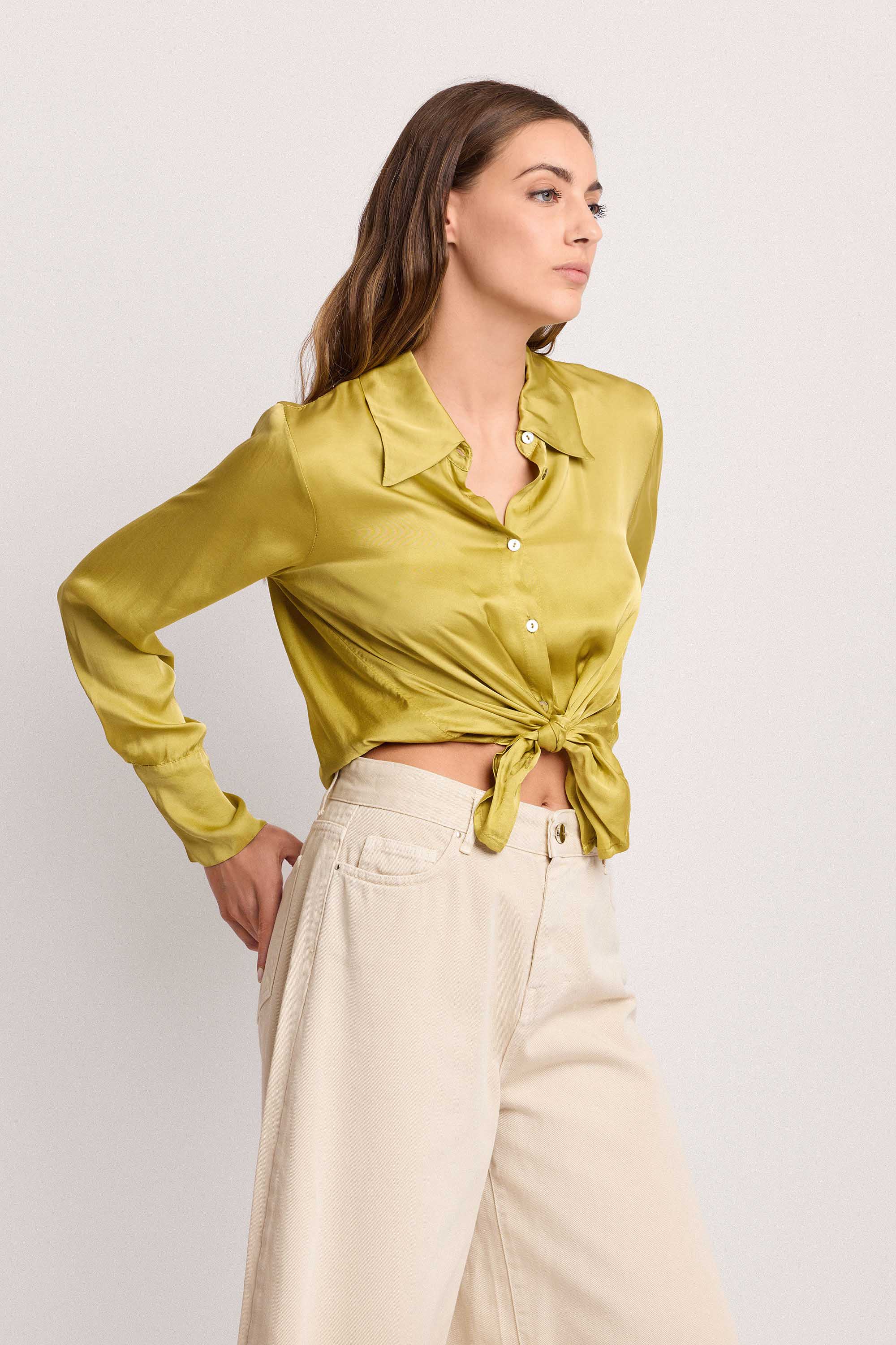 Camicia in viscosa con nodo - Camicia KARALIPPO - Image 4