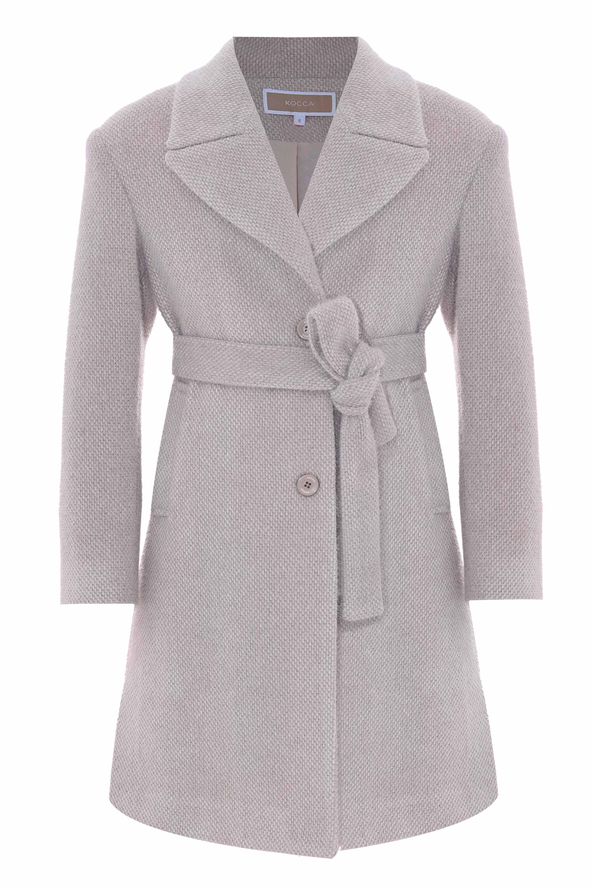 Cappotto bambina grigio con cintura - Cappotto TOYOYO