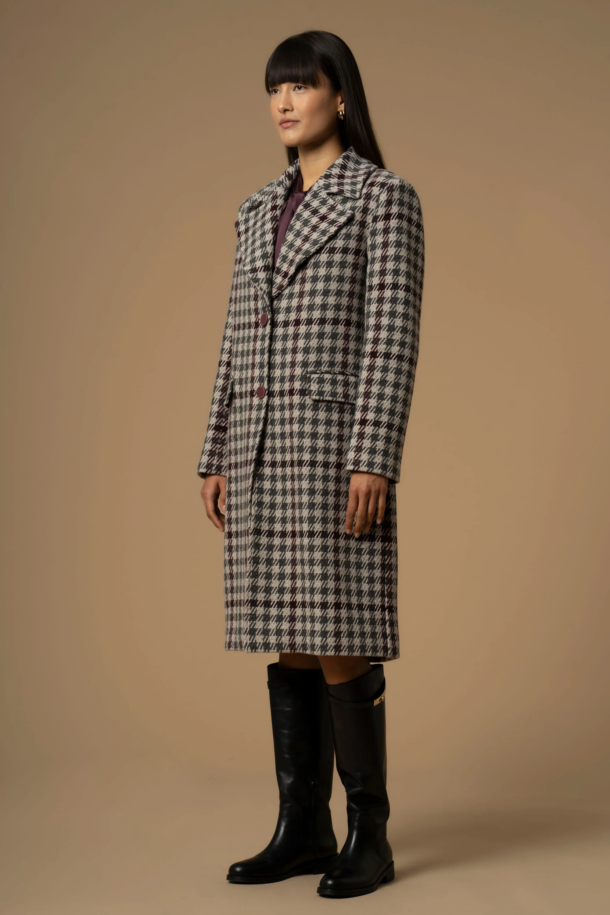 Cappotto corto fantasia tartan - Cappotto Camanto - Image 3