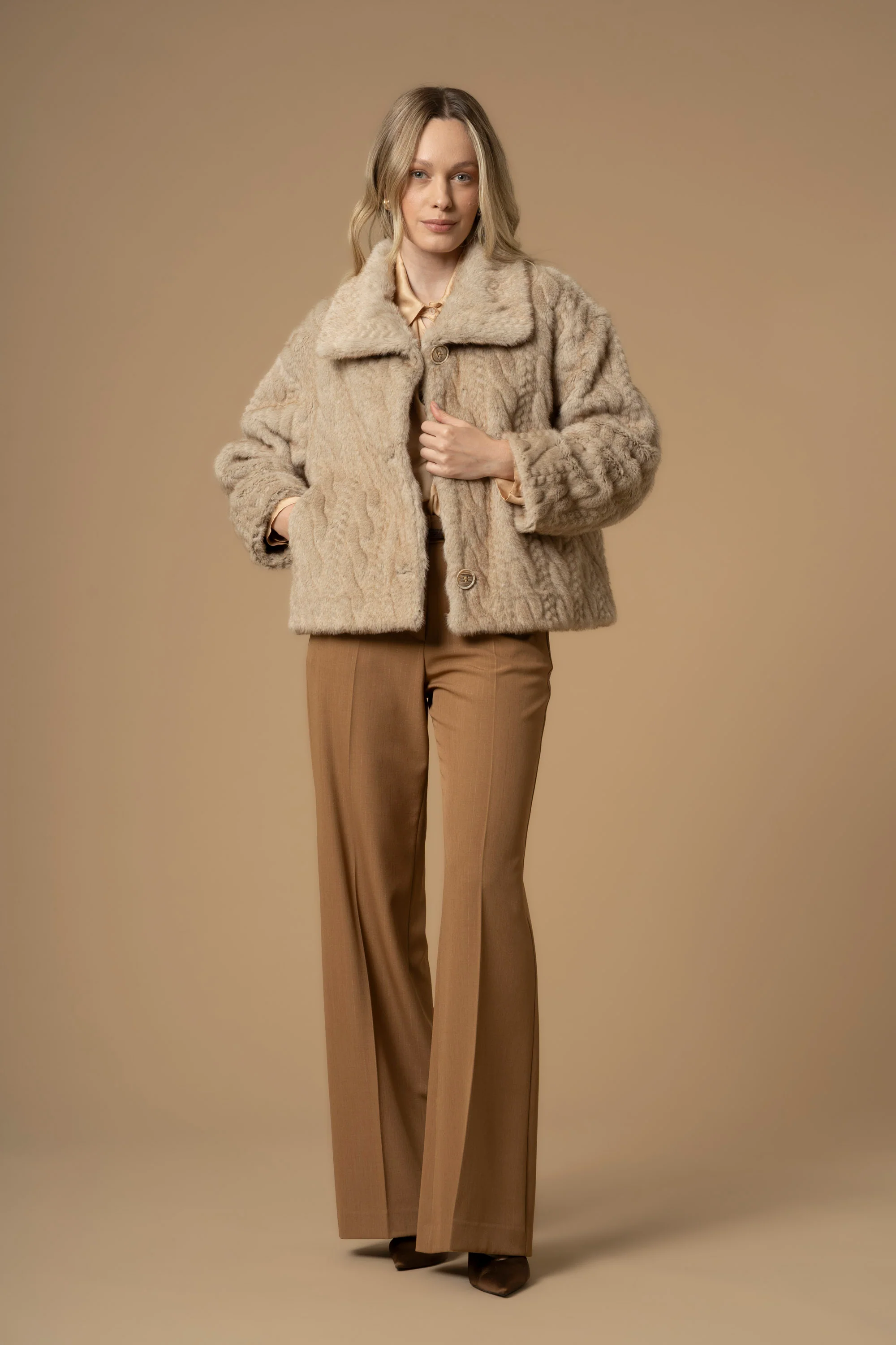 Cappotto corto fantasia a trecce - Cappotto Marielies
