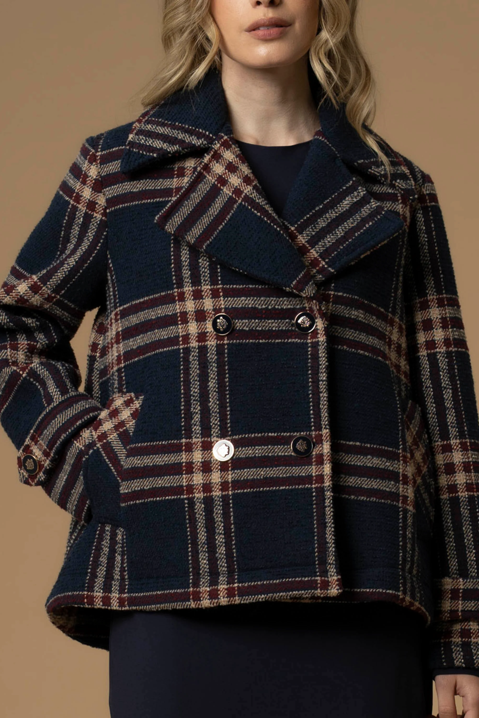 Cappotto corto a quadri - Cappotto Cyndir - Image 3