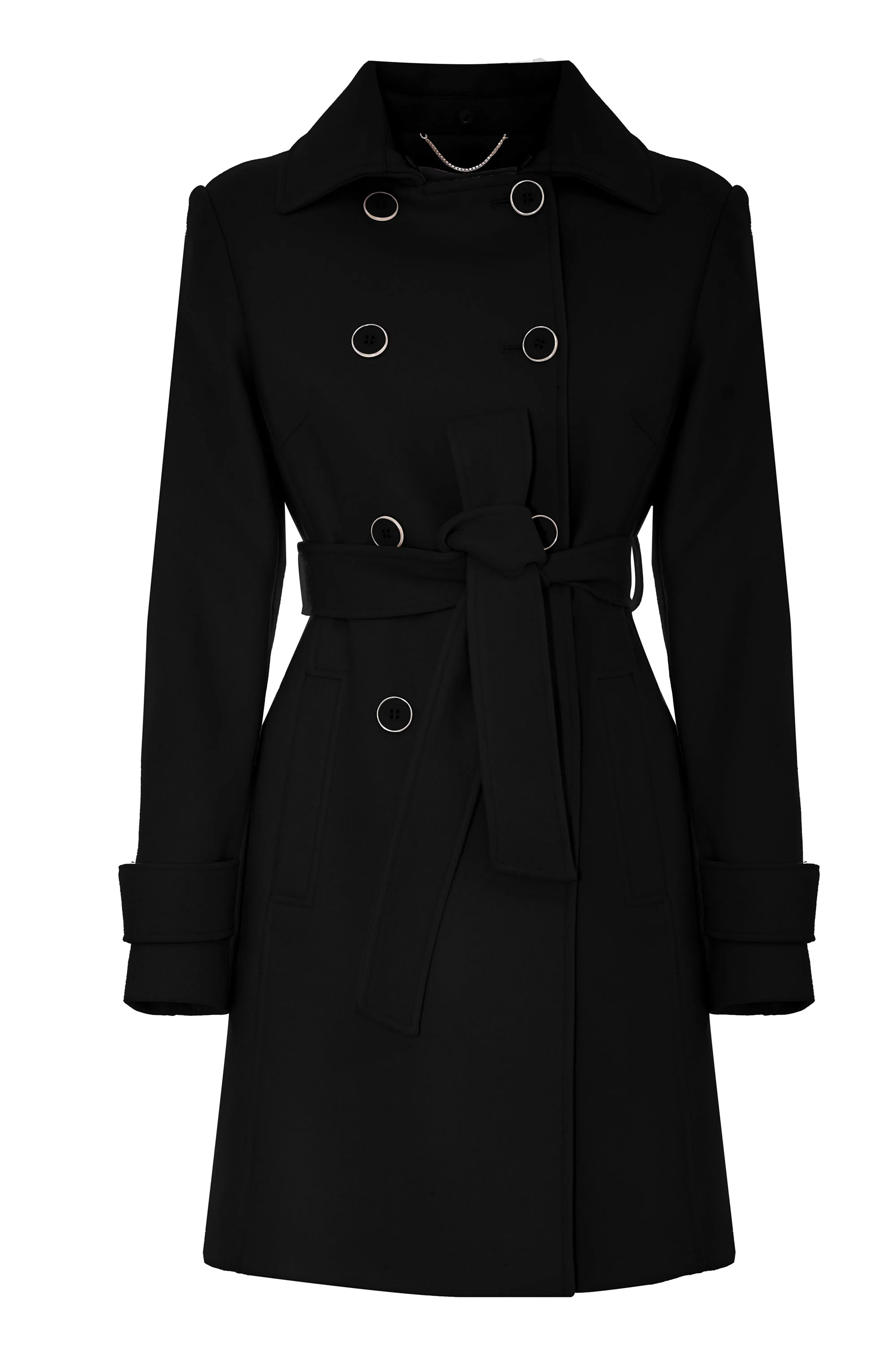 Cappotto doppiopetto con cintura - Cappotto Ecru - Image 2