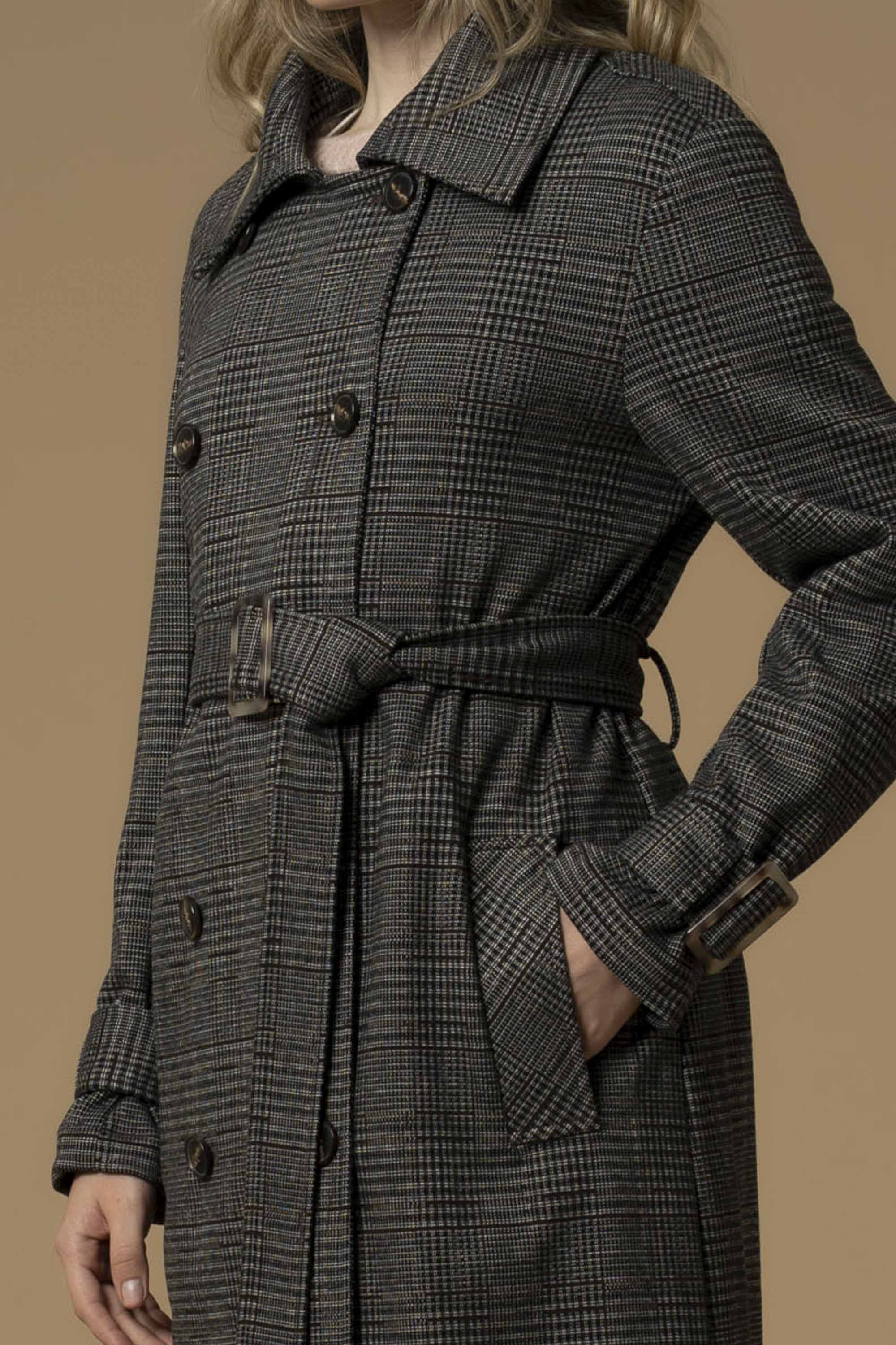 Cappotto doppiopetto tessuto Galles - Cappotto Neron - Image 3