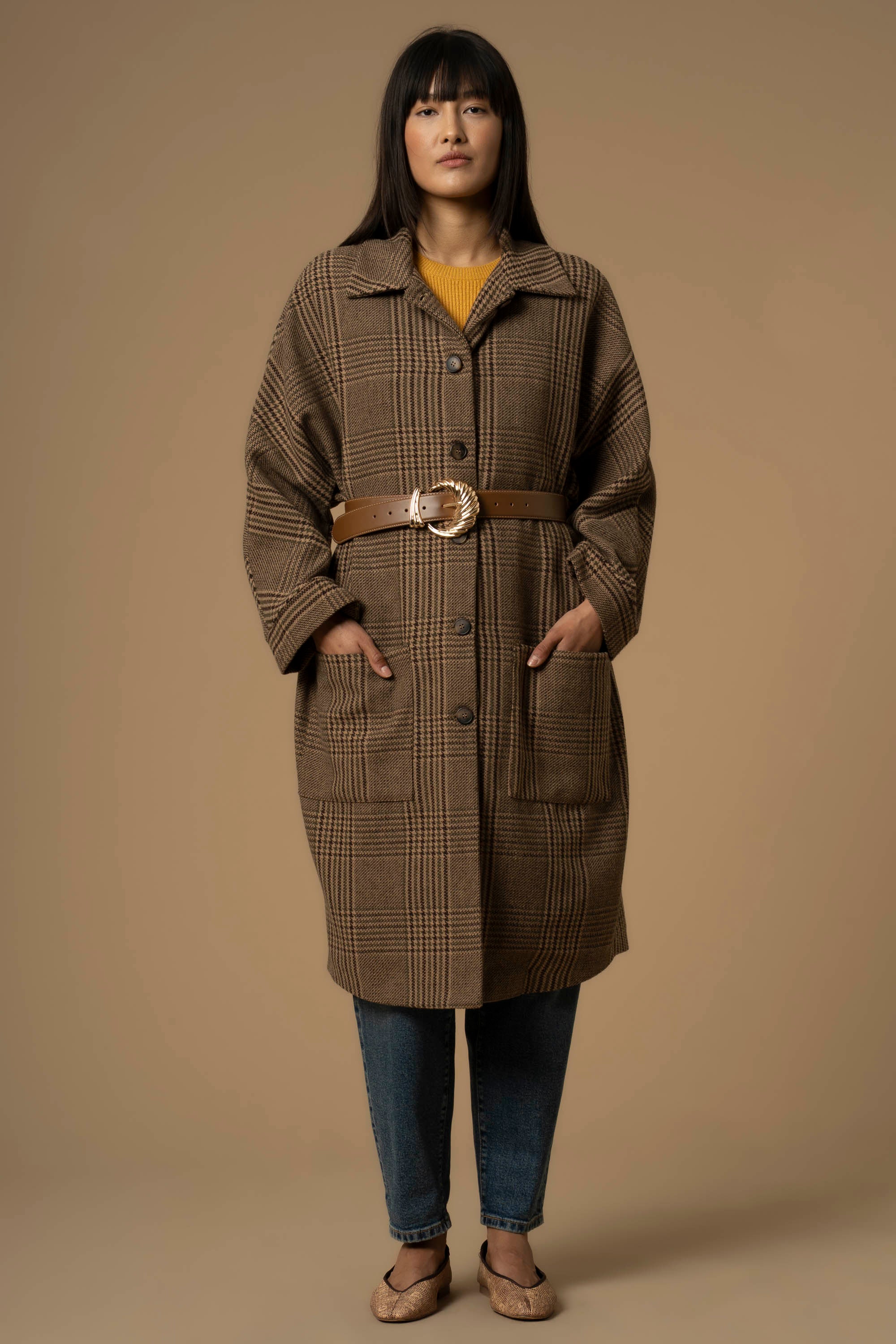 Cappotto con tasche e cintura - Cappotto Cariddi - Image 2