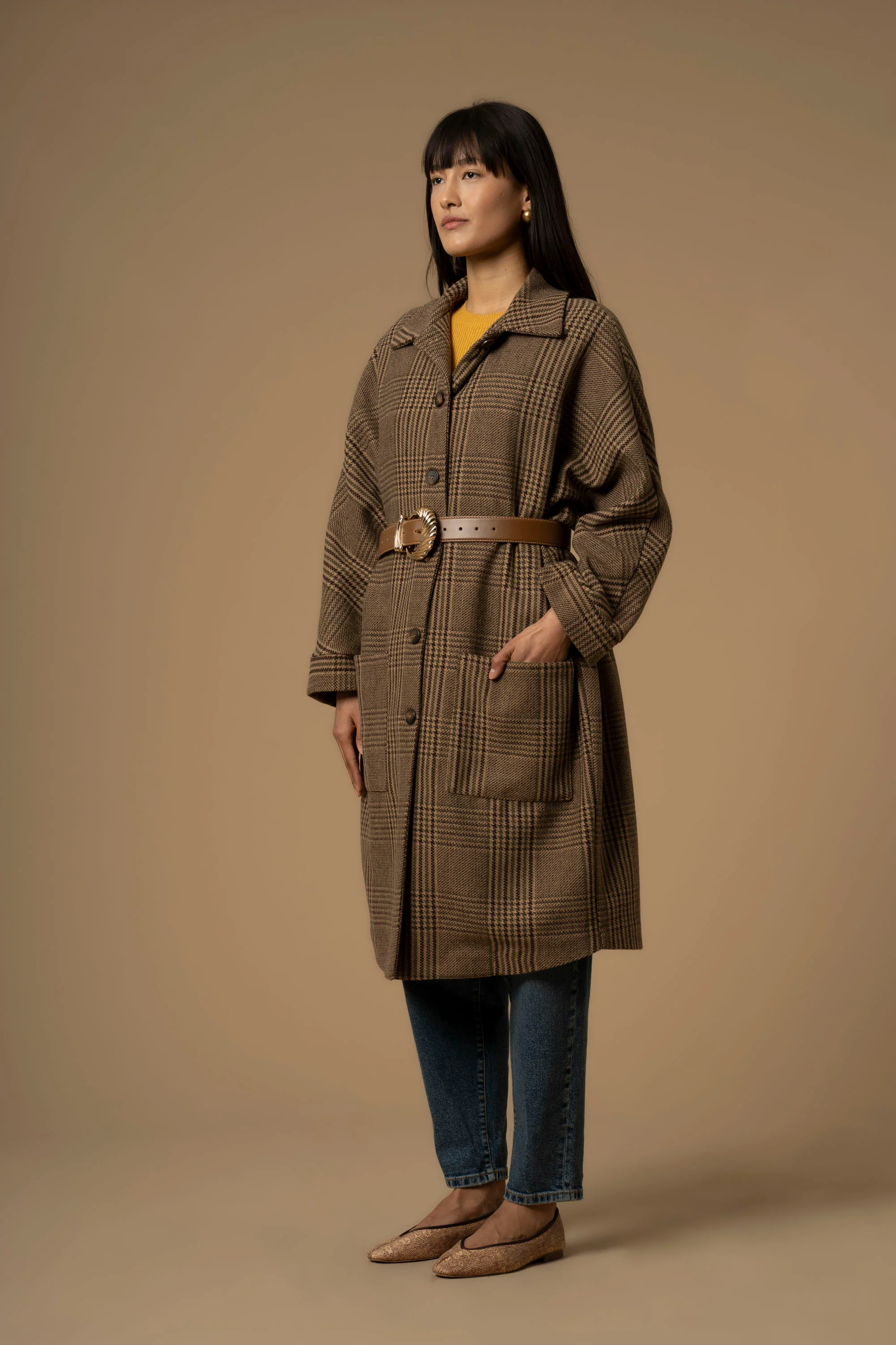 Cappotto con tasche e cintura - Cappotto Cariddi - Image 3