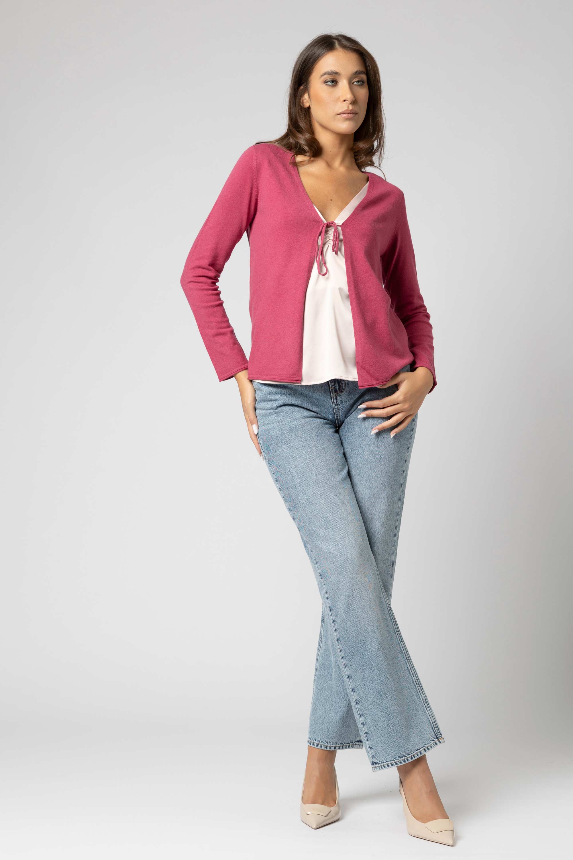 Cardigan con chiusura a fiocco - Maglia Cardigan M/L ONEX - Image 2