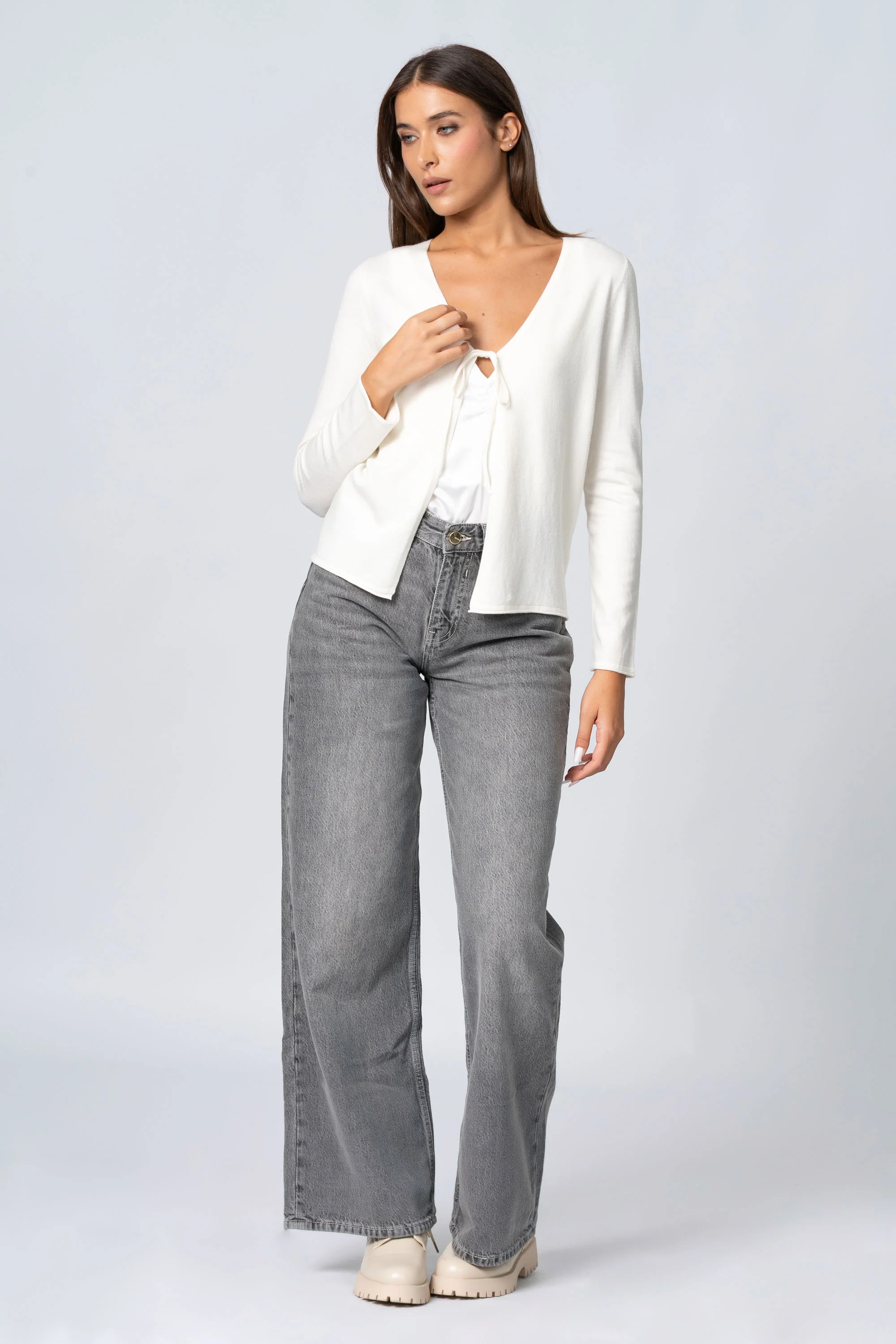 Cardigan con chiusura a fiocco - Maglia Cardigan M/L ONEX - Image 6