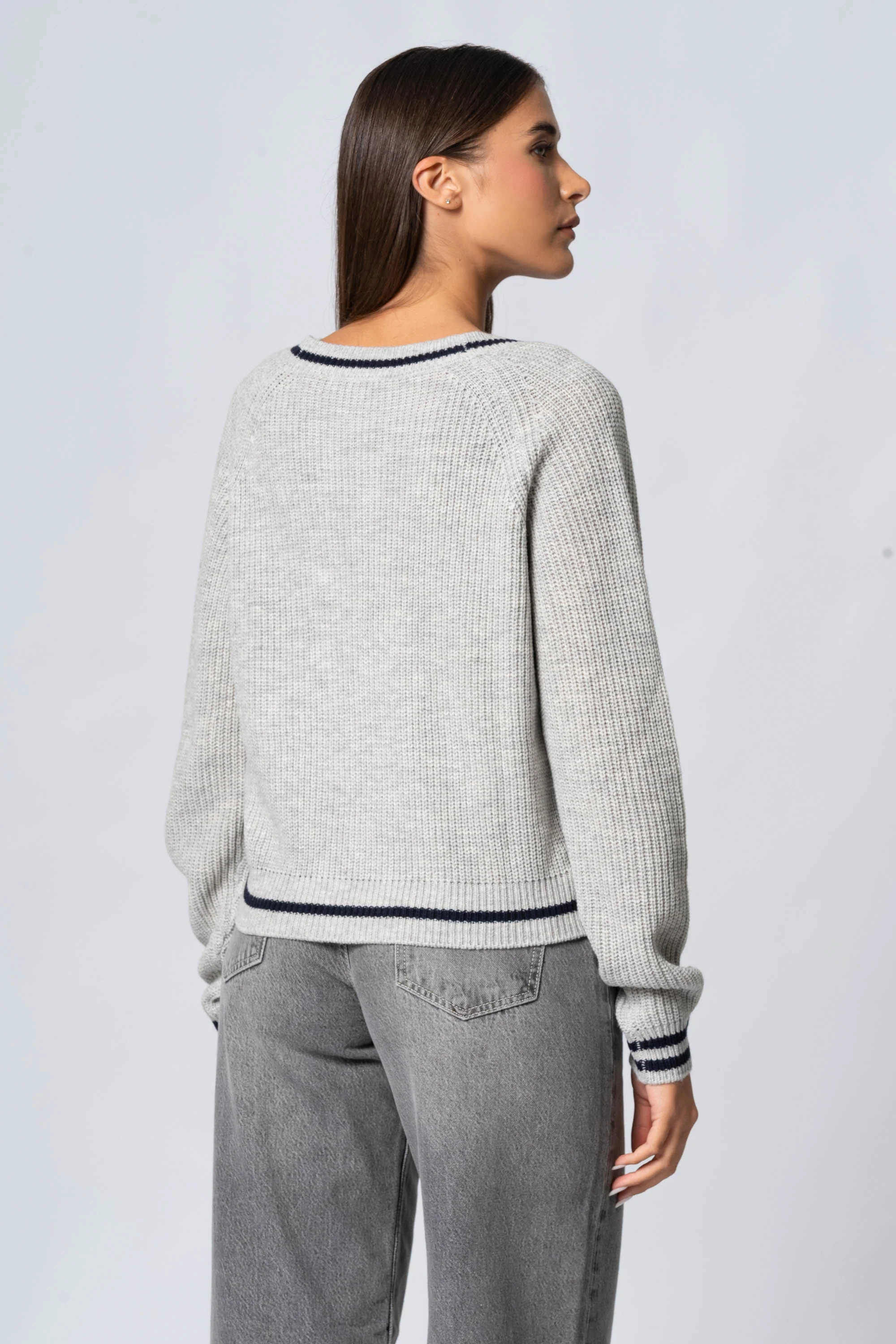 Cardigan con profili a contrasto - Maglia Cardigan M/L POETAX - Image 4