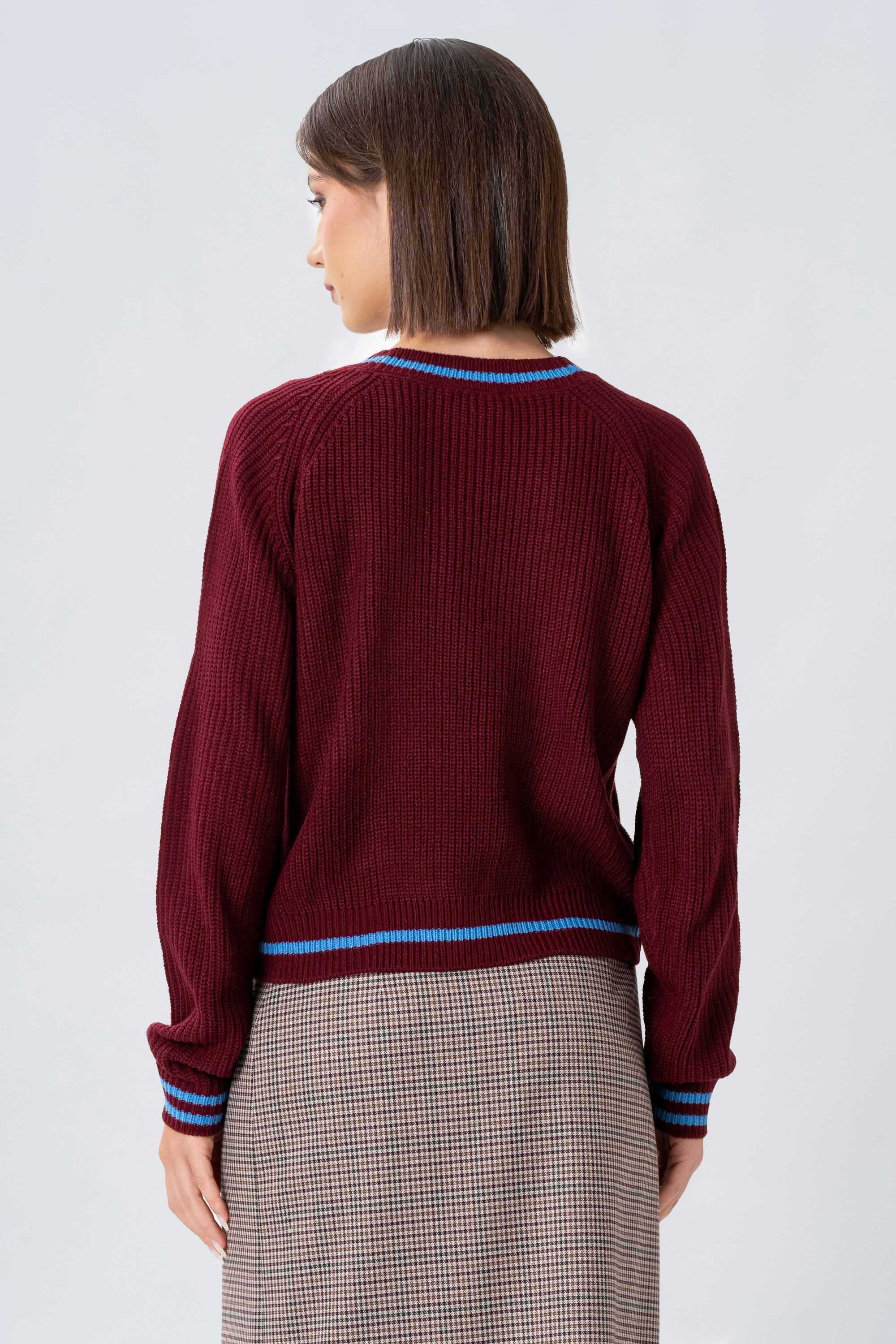 Cardigan con profili a contrasto - Maglia Cardigan M/L POETAX - Image 8