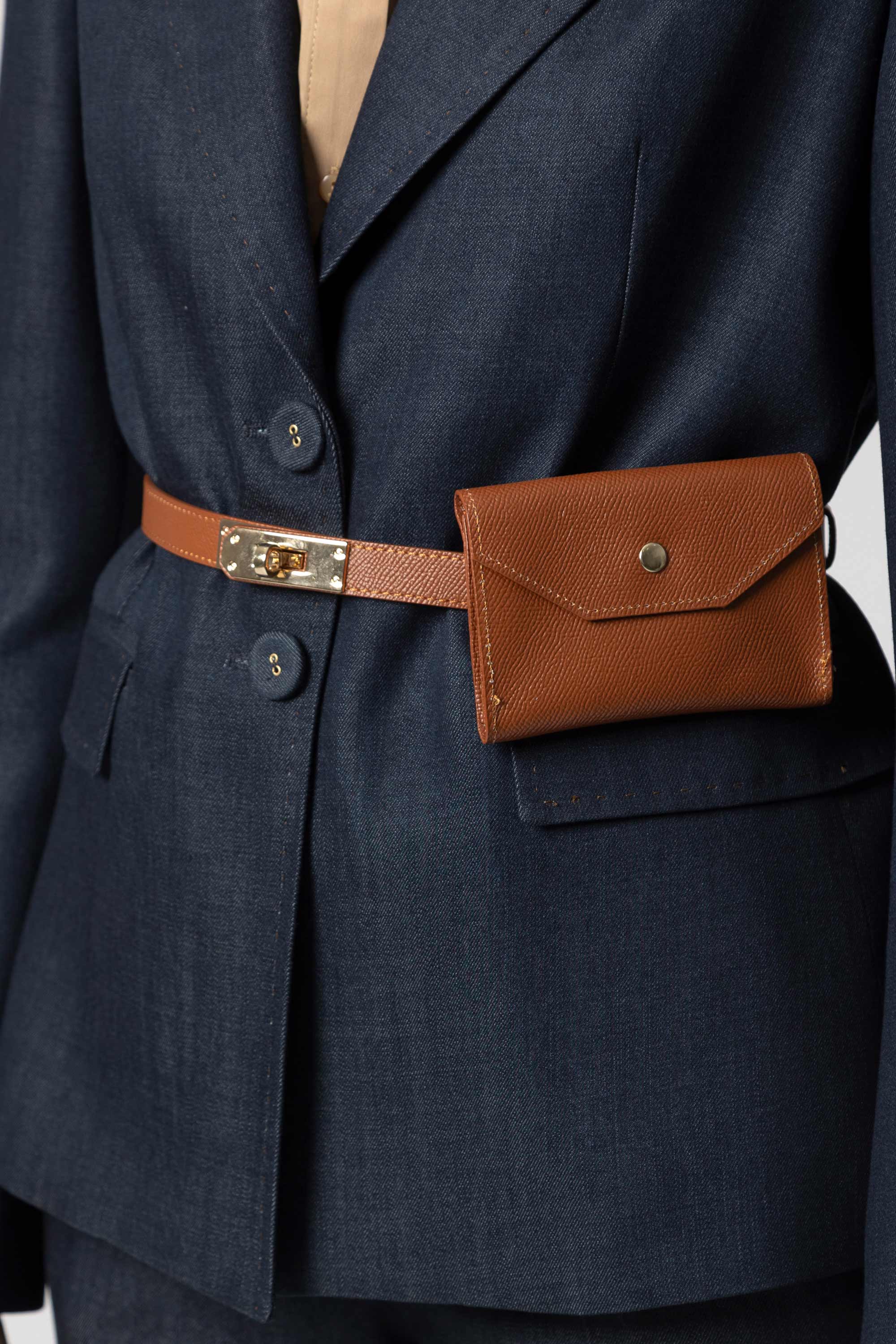 Cintura con pochette marrone - Belt LYNFEIX - Image 2