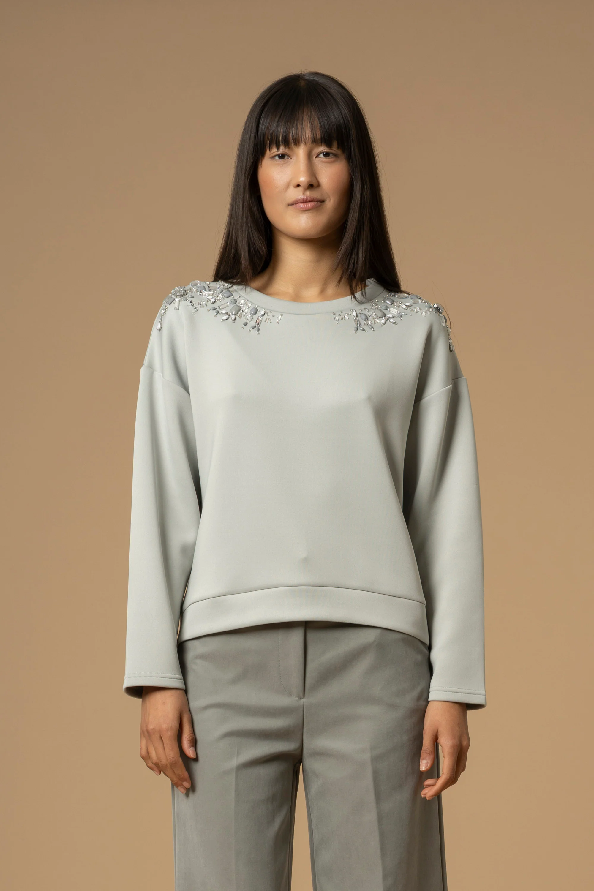 Felpa con pietre e strass - Felpa M/L Casdoa