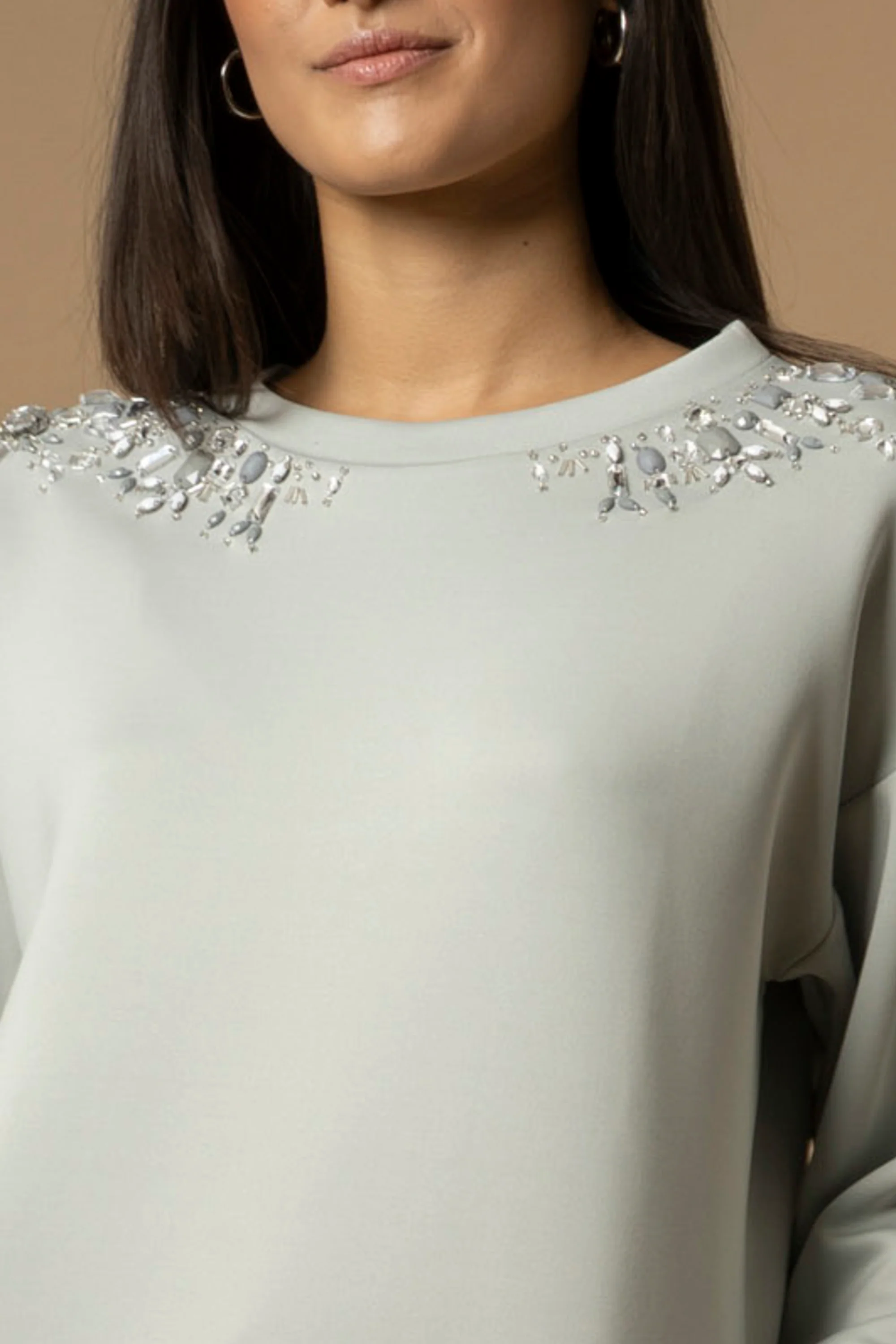 Felpa con pietre e strass - Felpa M/L Casdoa - Image 3