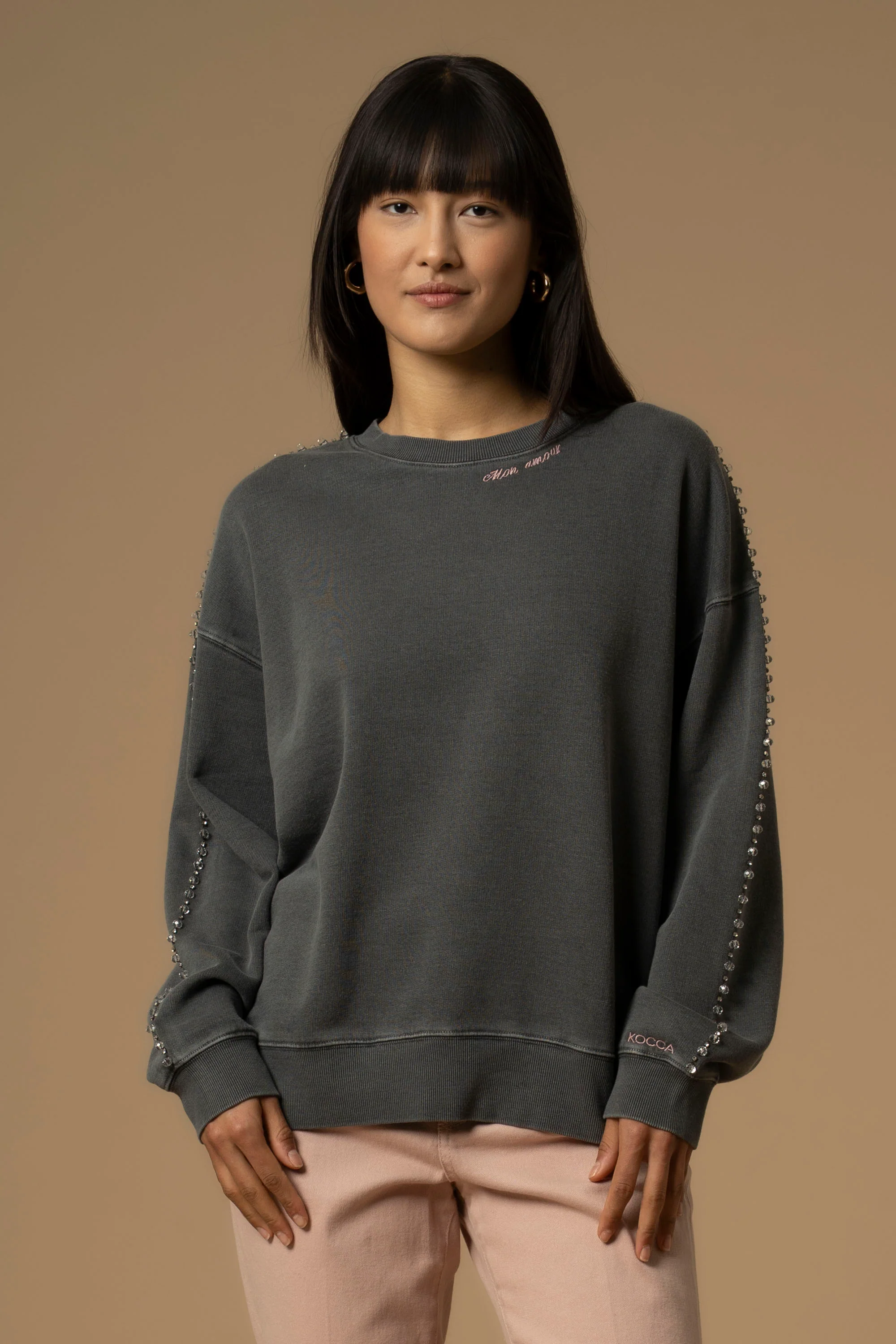 Felpa con ricamo lettering - Felpa M/L Francine