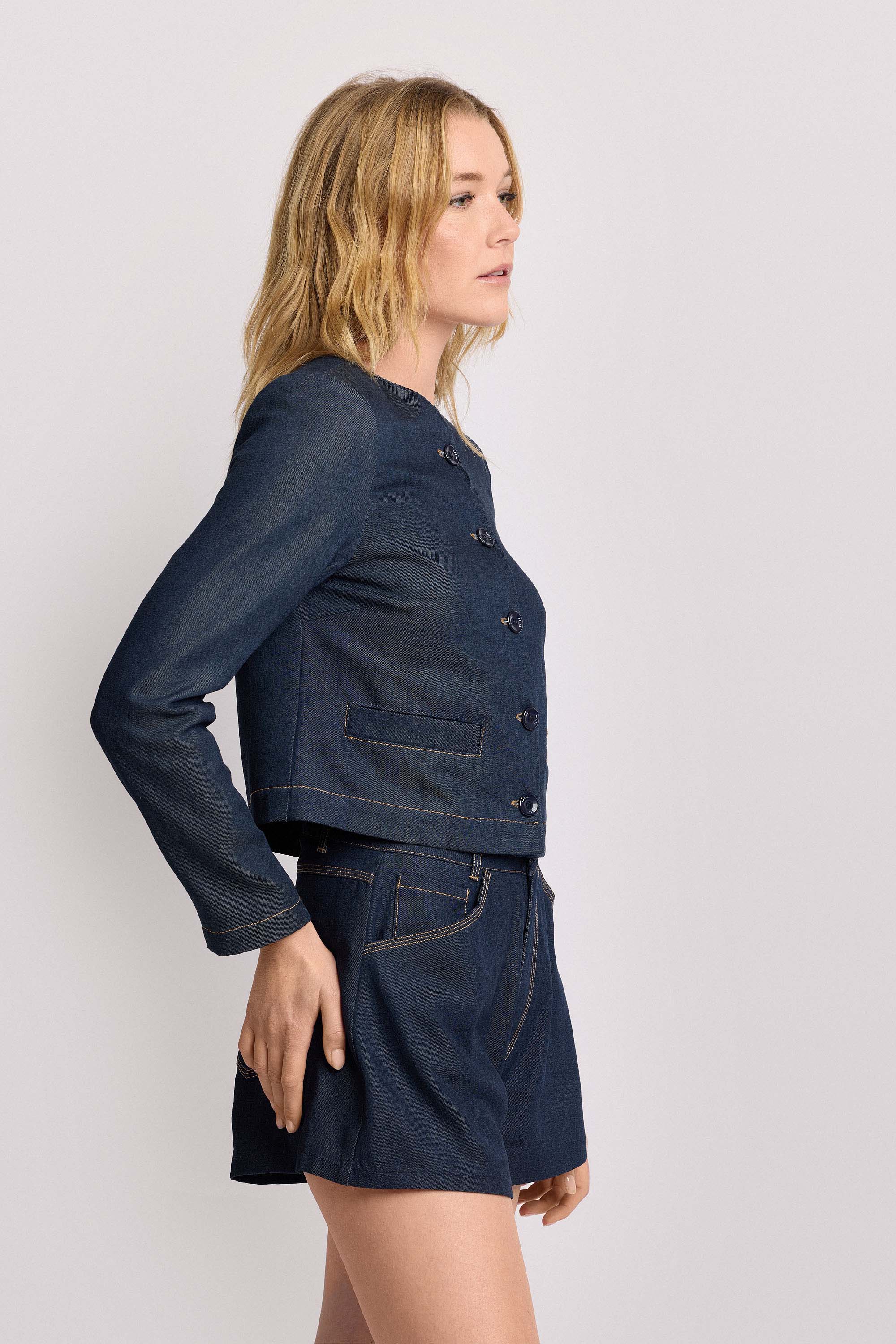 Giacca in denim lavaggio scuro - Giacca MIAMAR - Image 4