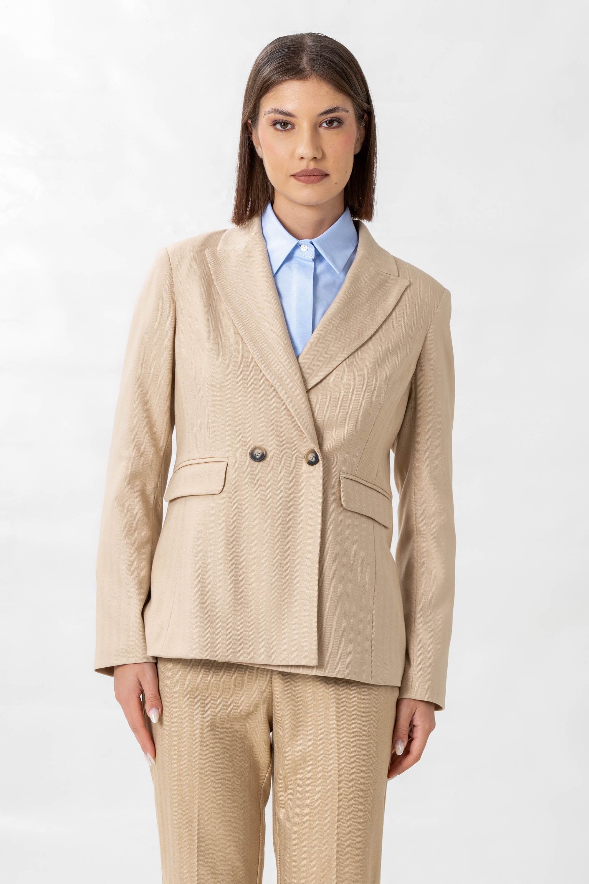 Giacca doppiopetto con revers - GIACCA YELENIAX