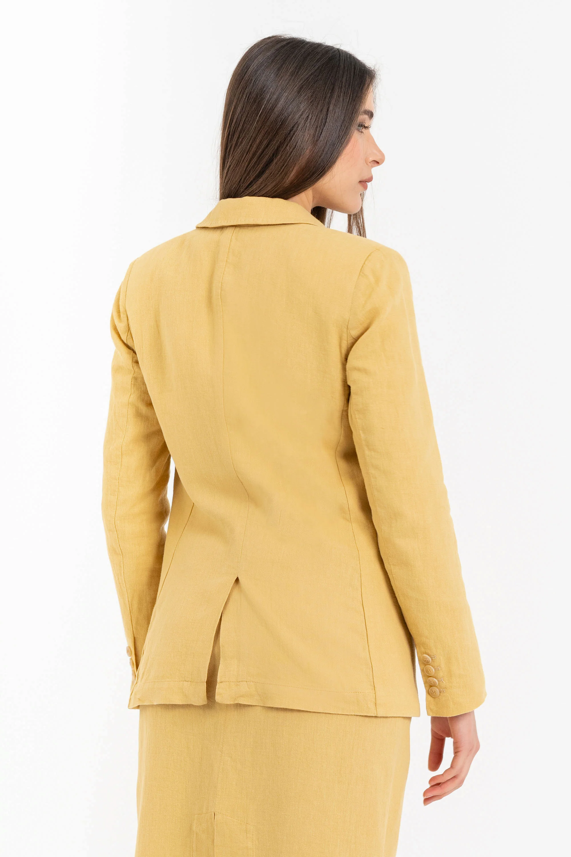Giacca monopetto da donna in lino e cotone - Giacca KARAKX - Image 5