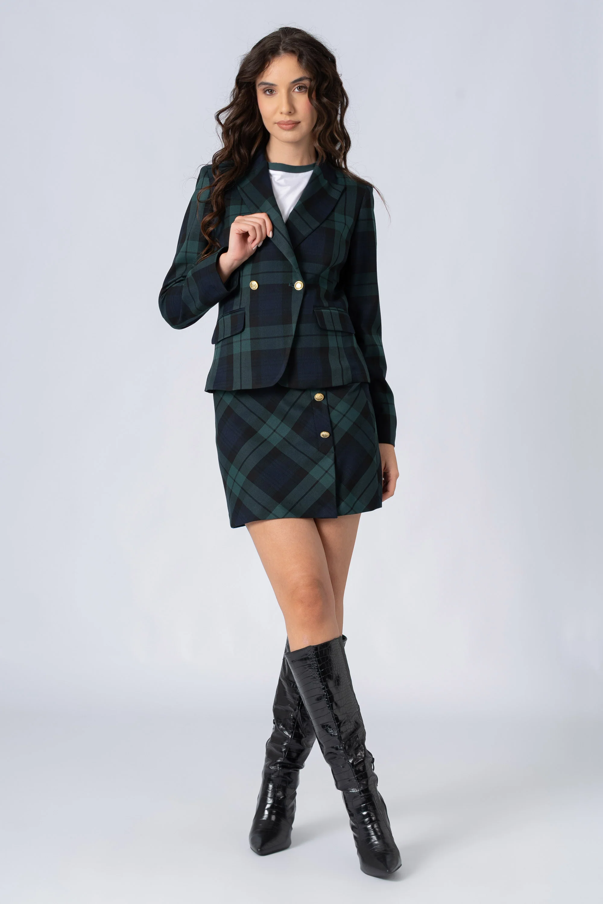 Giacca tartan doppiopetto - GIACCA A QUADRI DAALX - Image 2